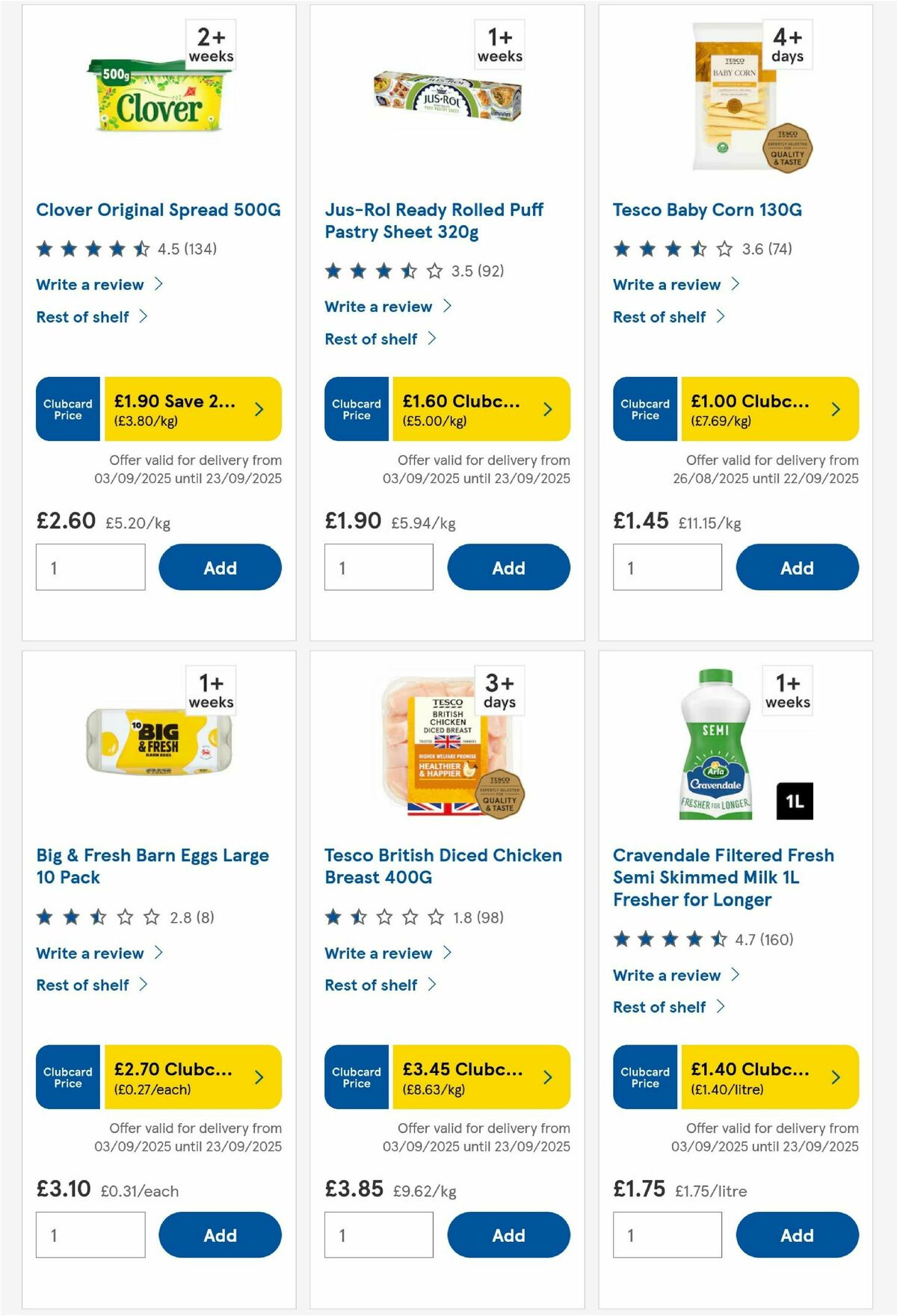 TESCO Offers from 4 September