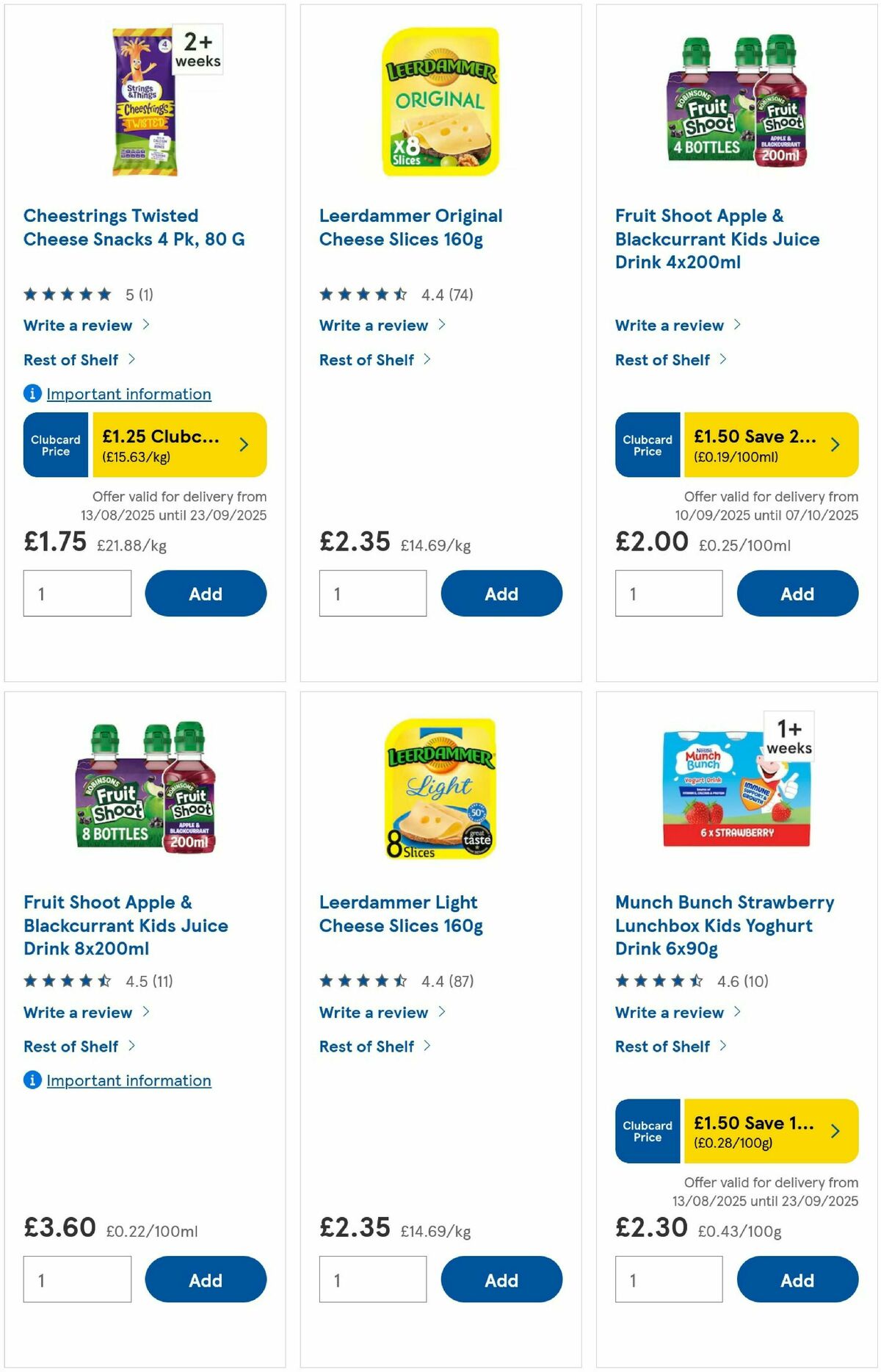 TESCO Offers from 10 September