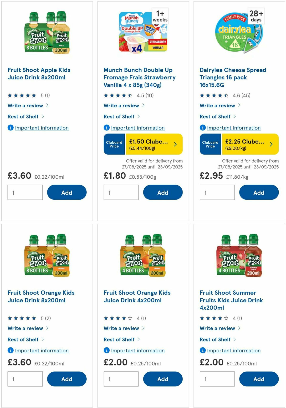 TESCO Offers from 10 September