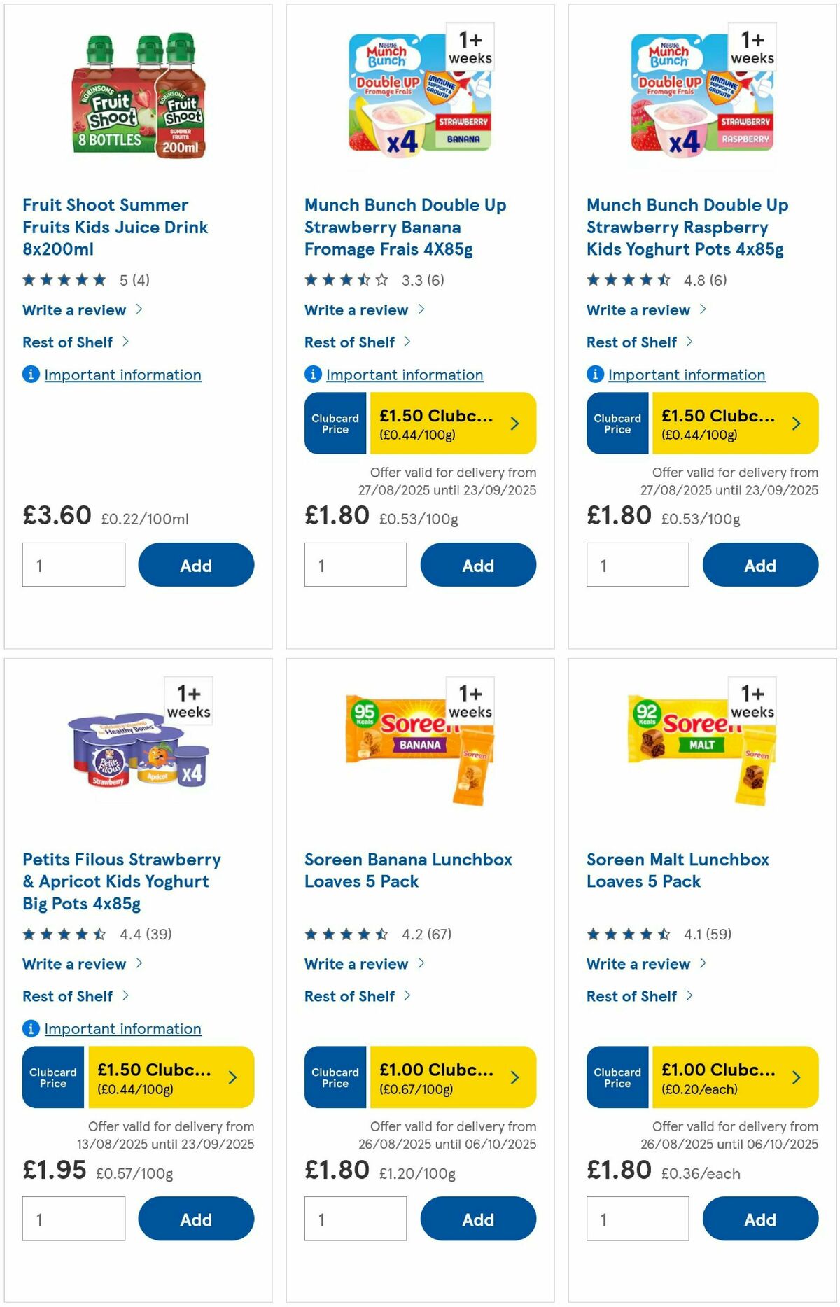 TESCO Offers from 10 September