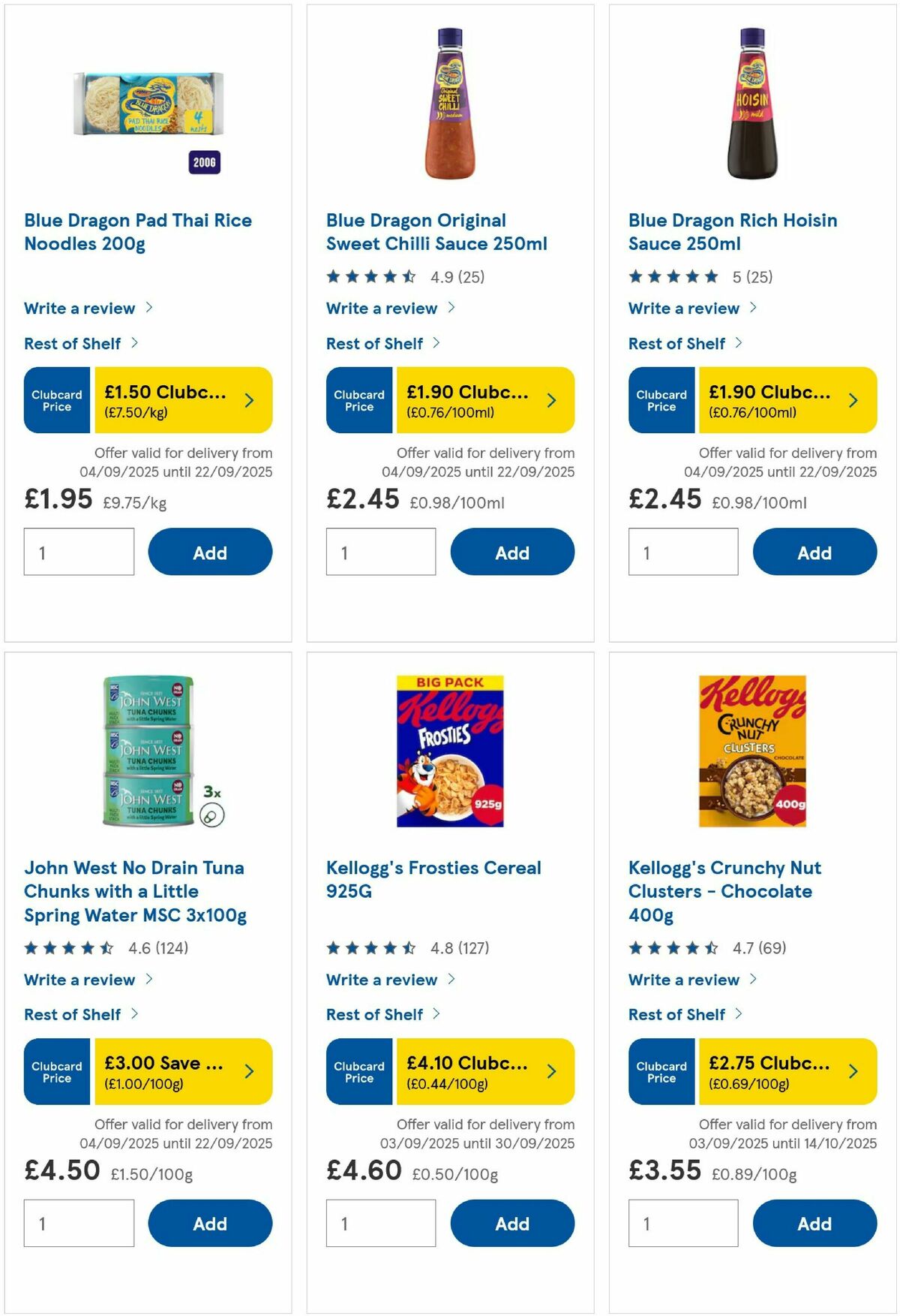 TESCO Offers from 10 September