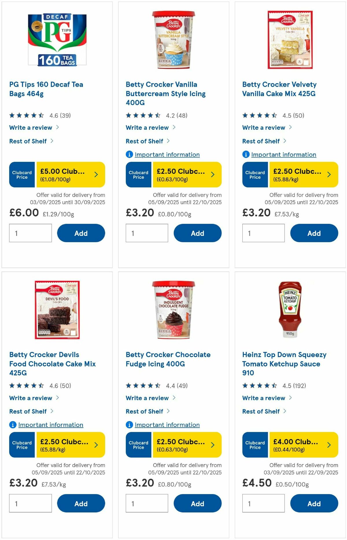 TESCO Offers from 10 September