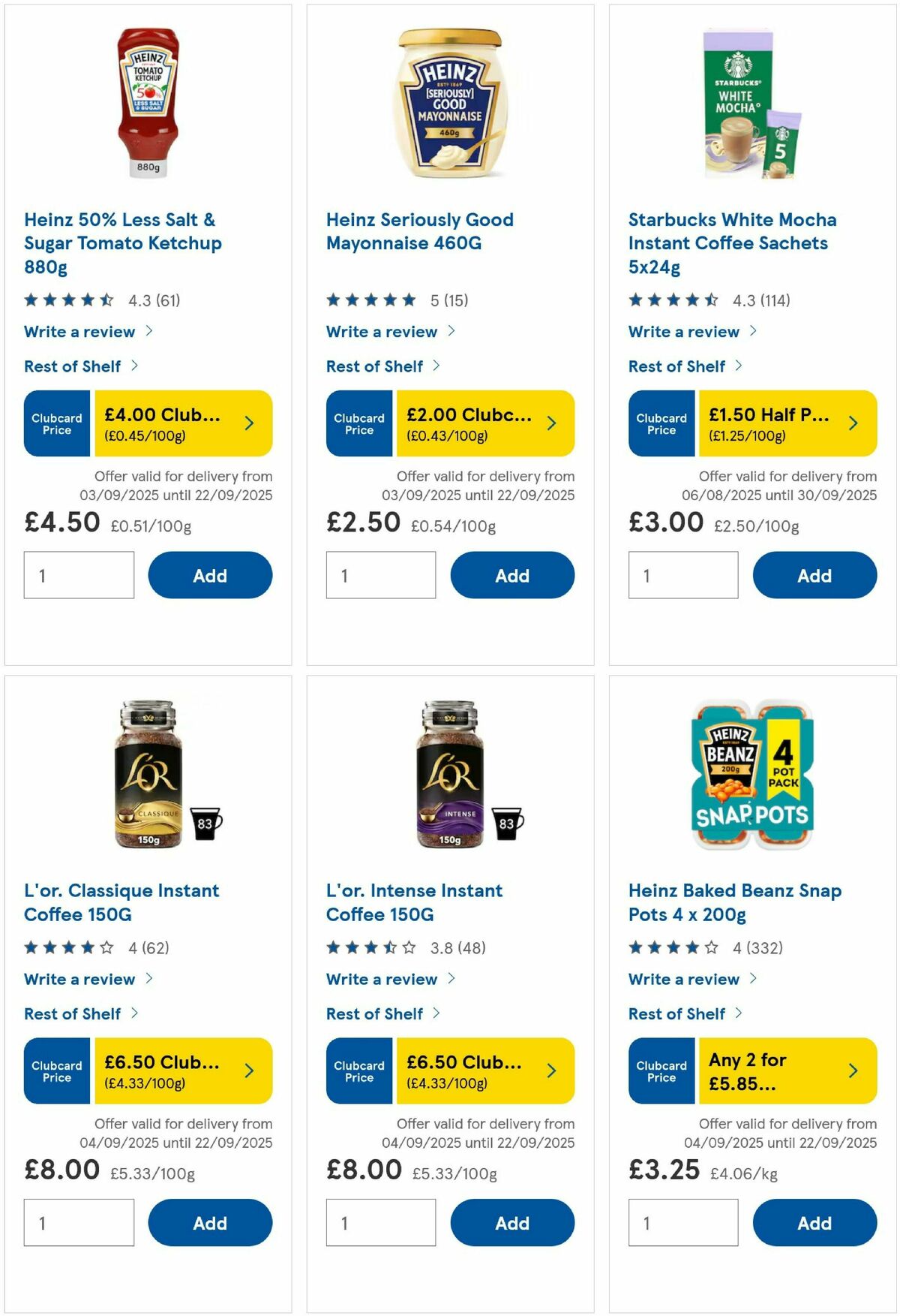 TESCO Offers from 10 September