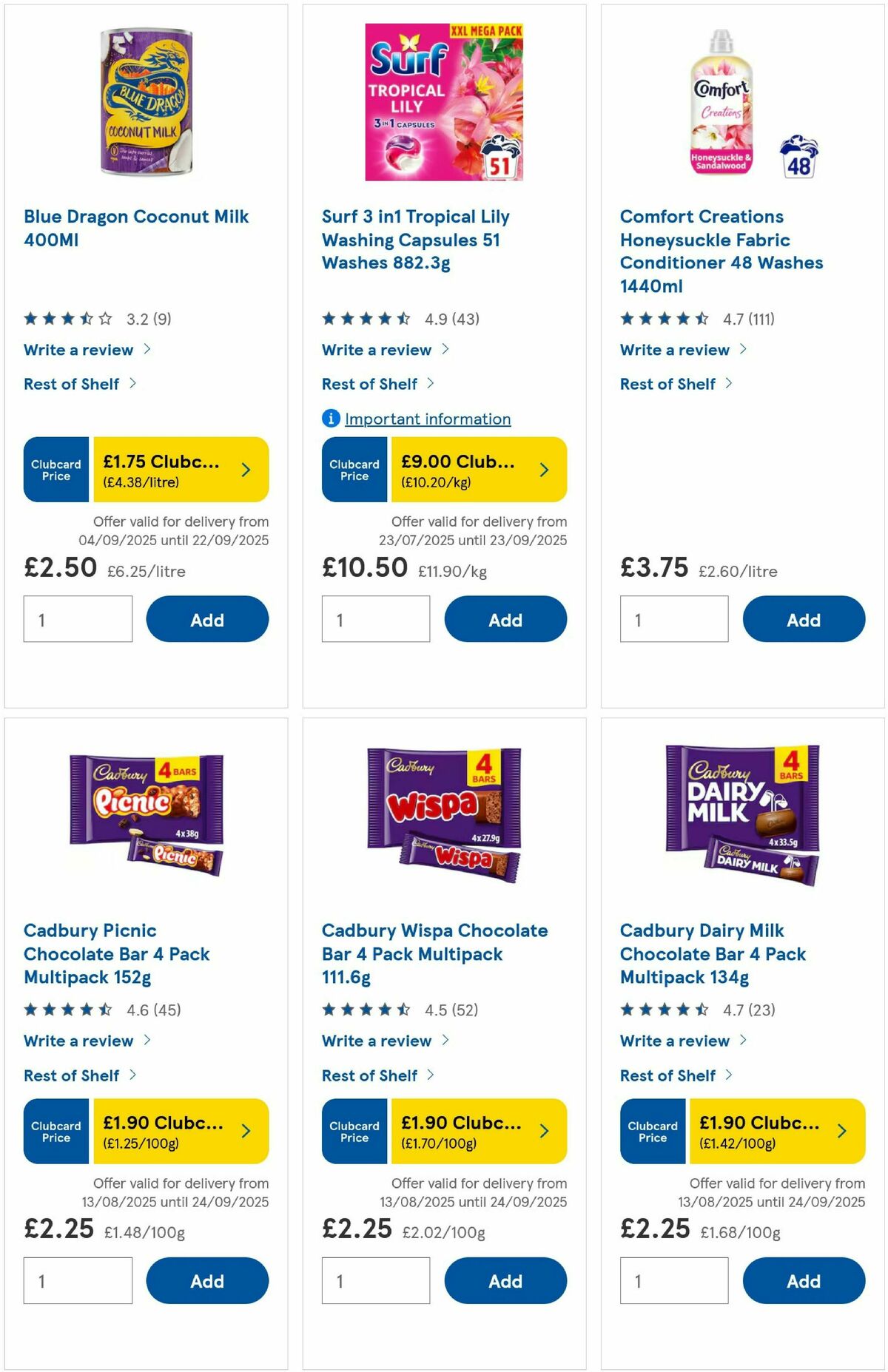 TESCO Offers from 10 September