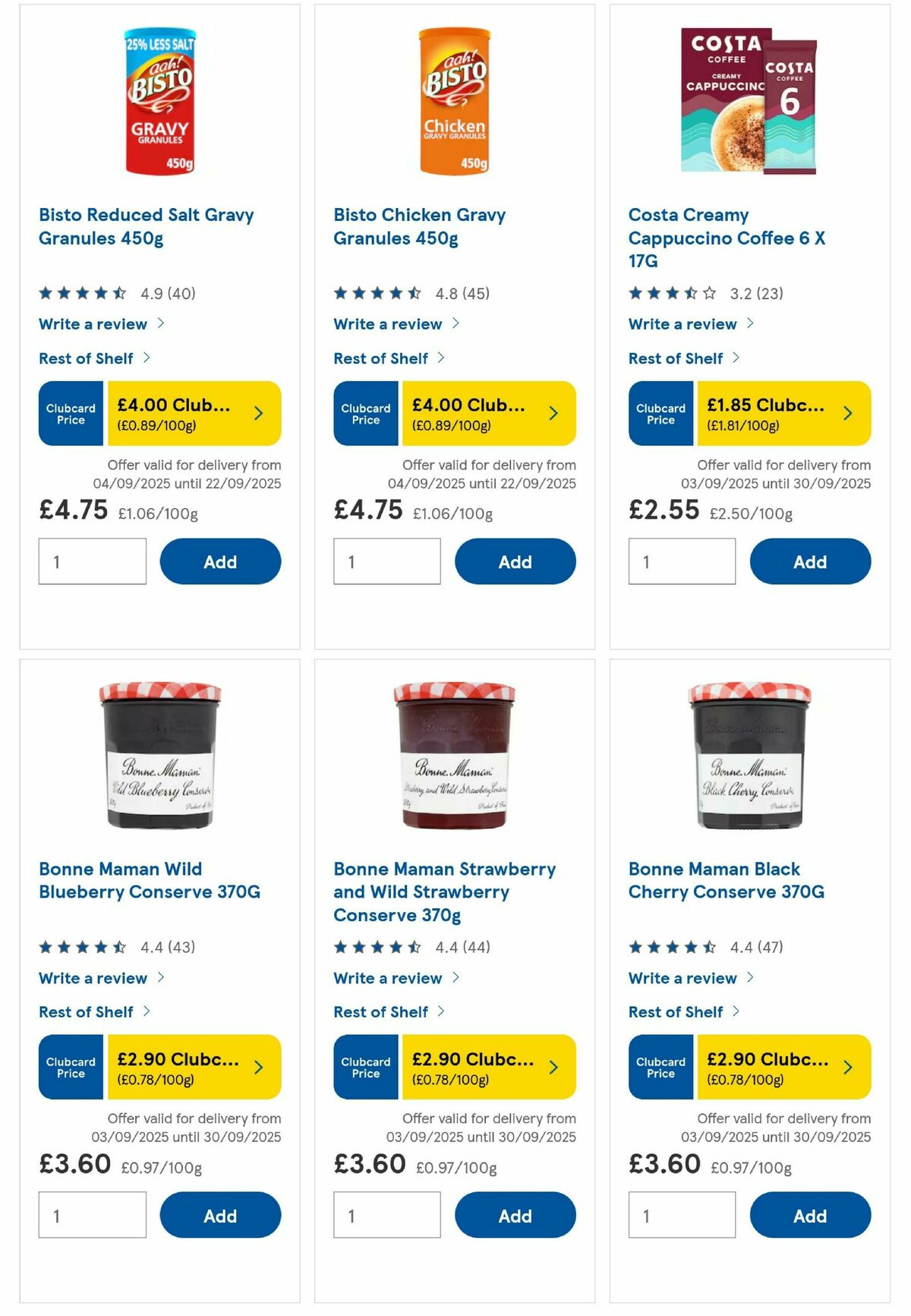 TESCO Offers from 10 September