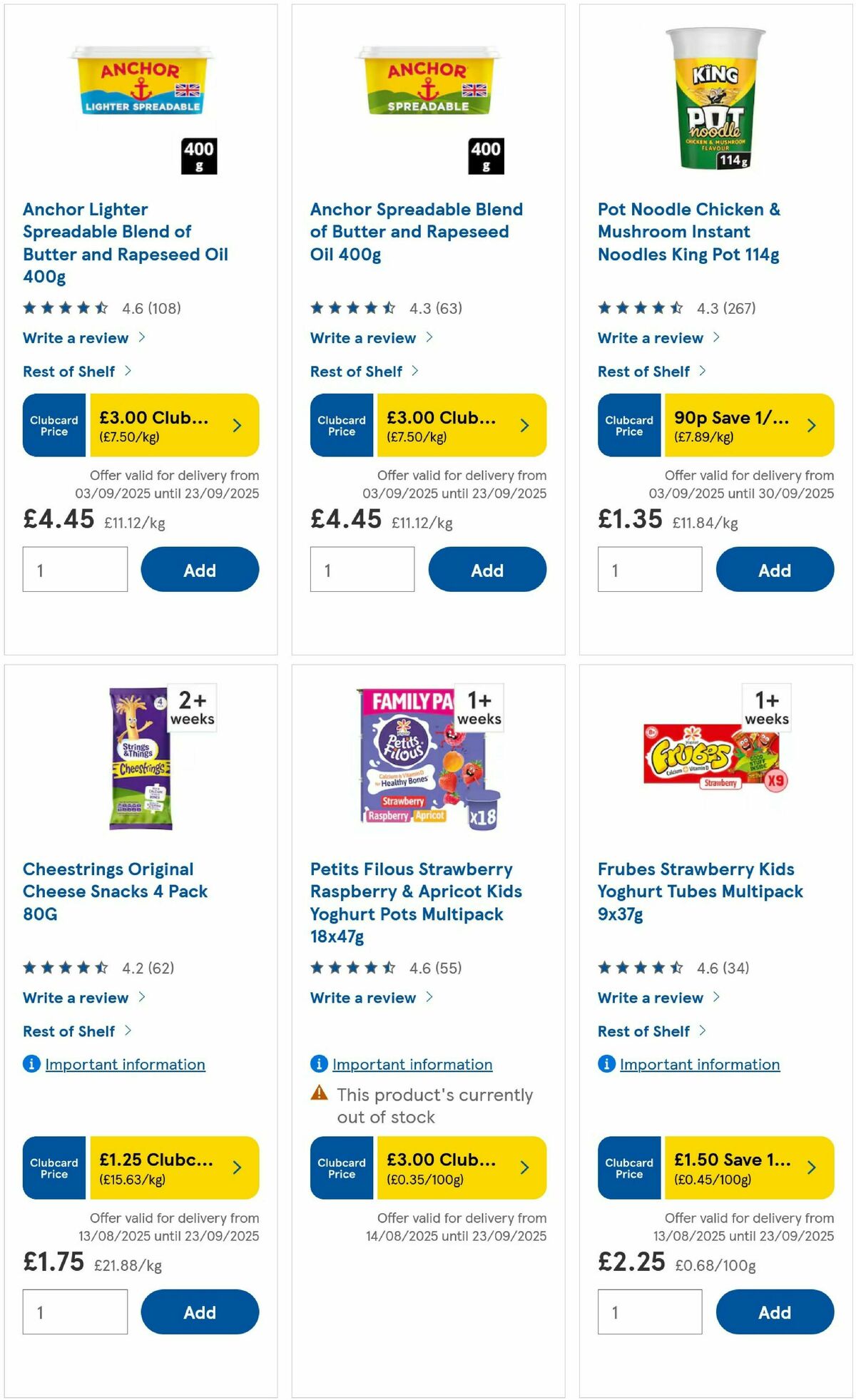 TESCO Offers from 10 September