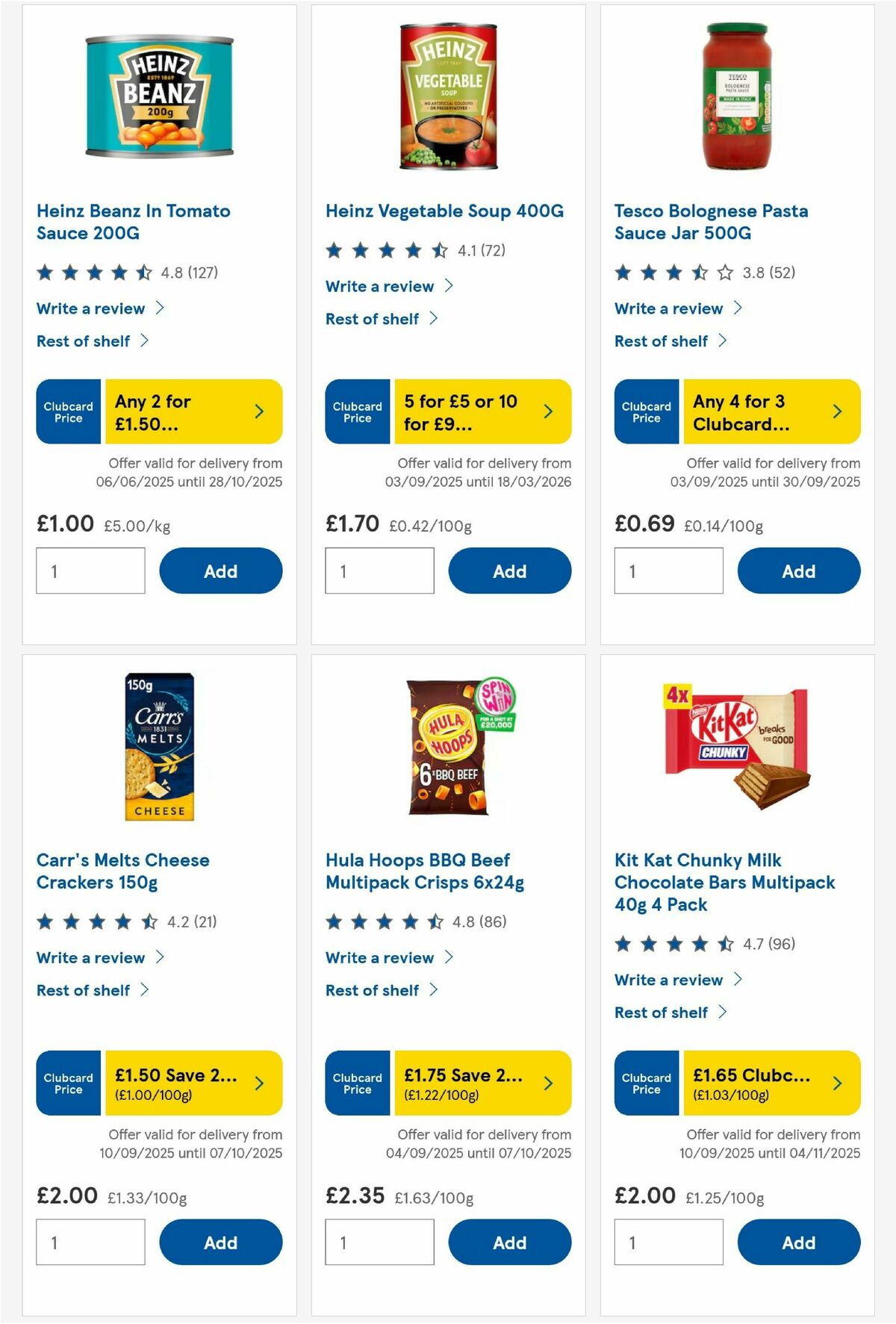 TESCO Offers from 25 September