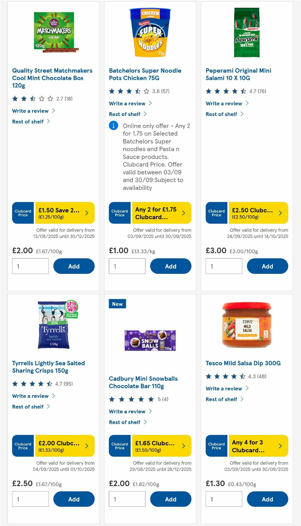 TESCO Offers from 25 September