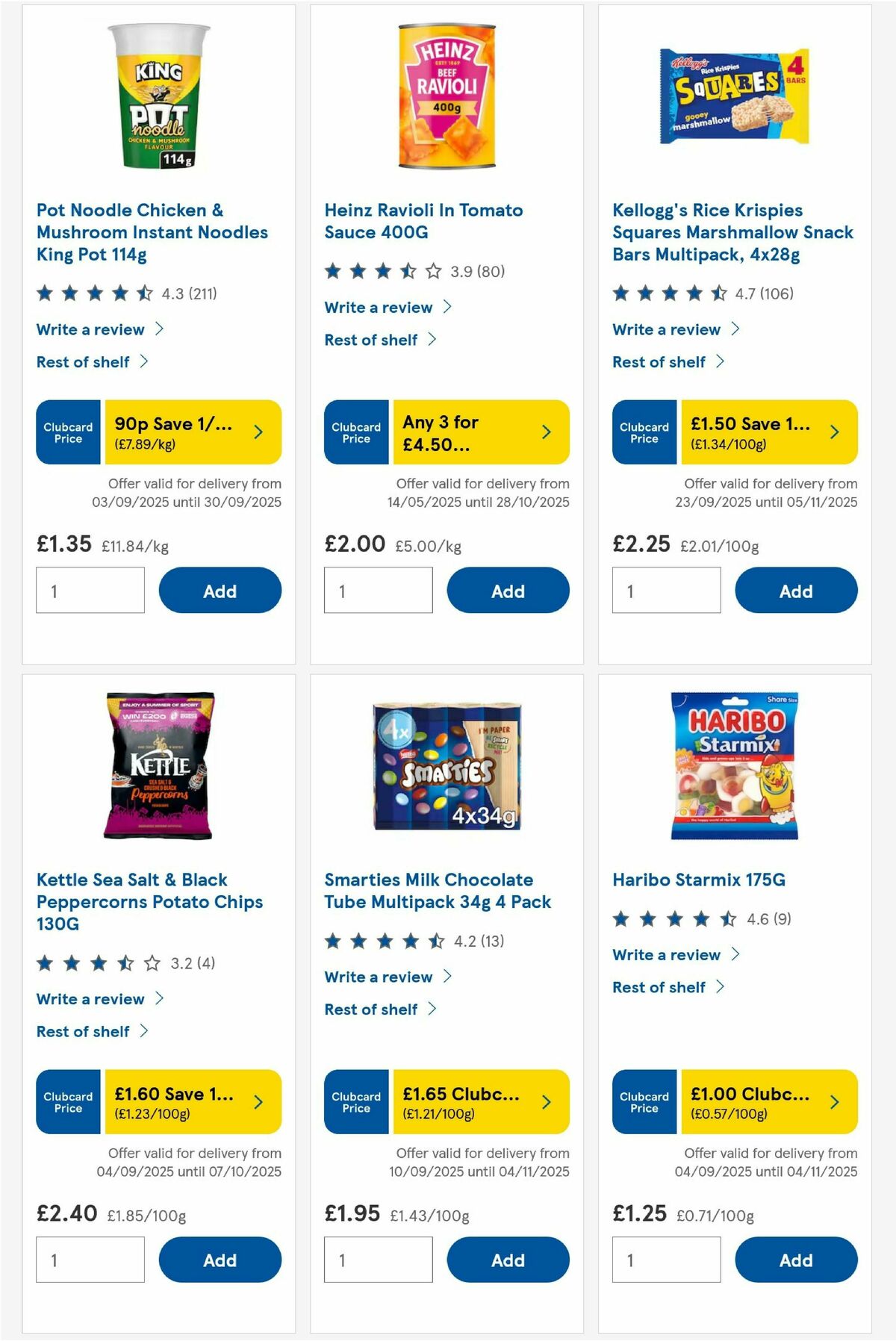 TESCO Offers from 25 September