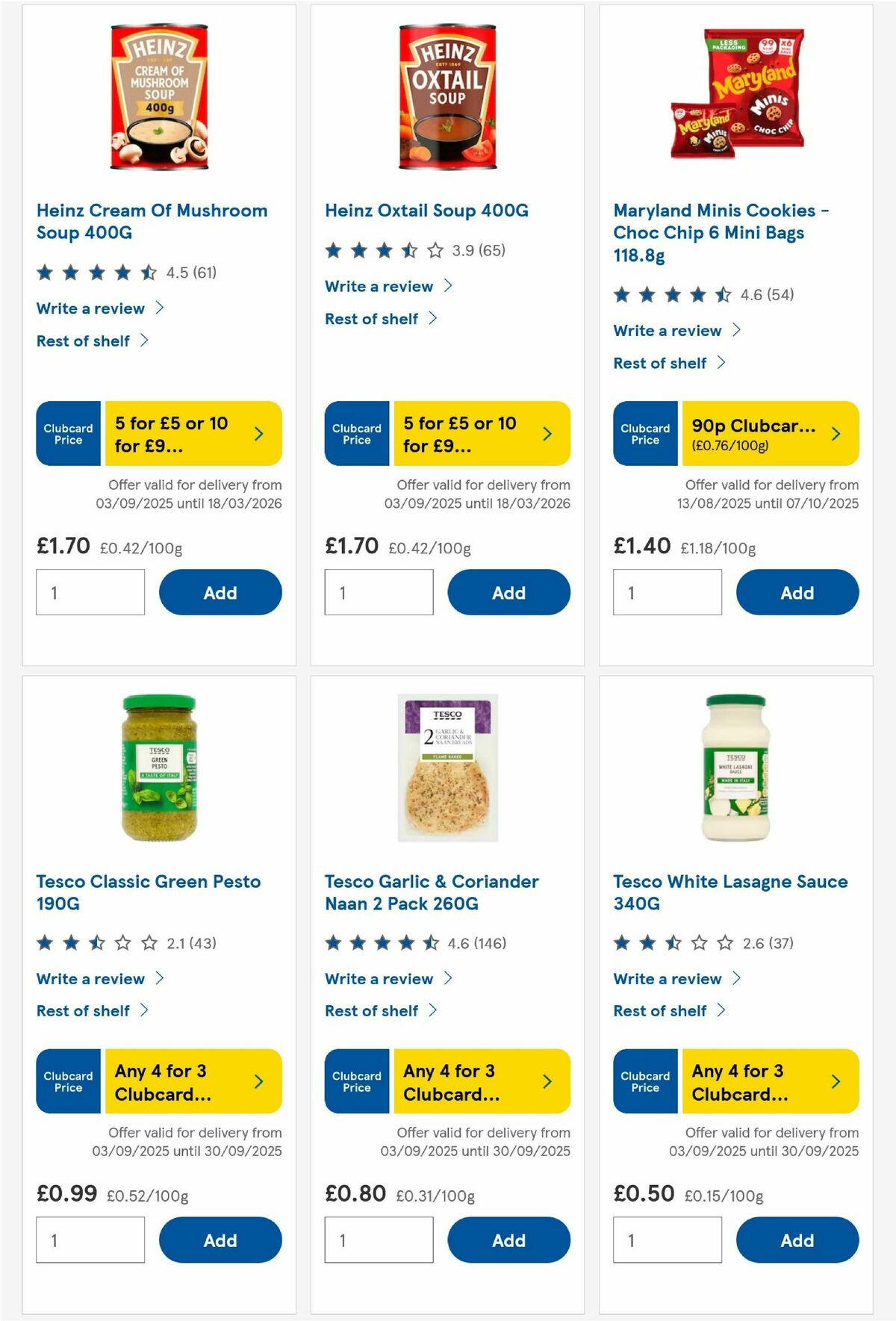 TESCO Offers from 25 September