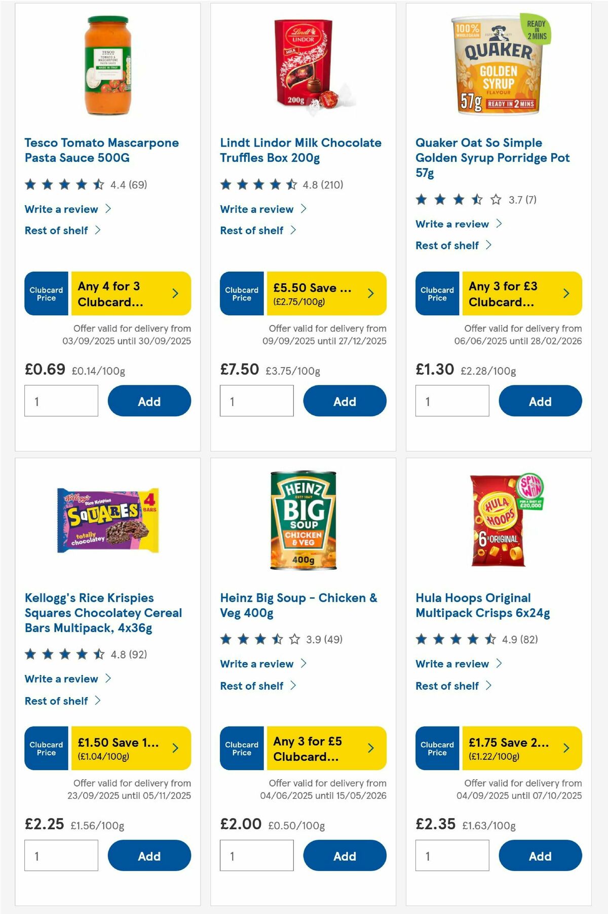 TESCO Offers from 25 September