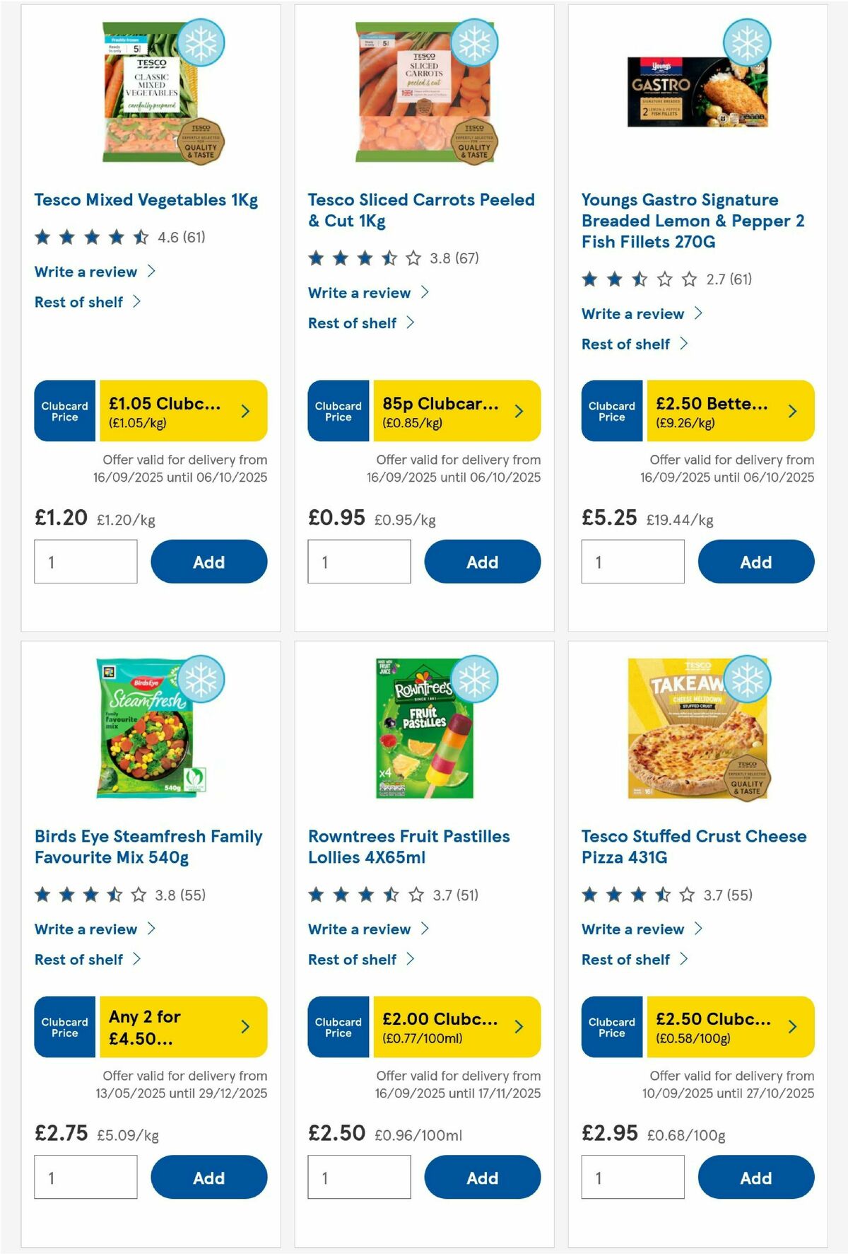 TESCO Offers from 25 September