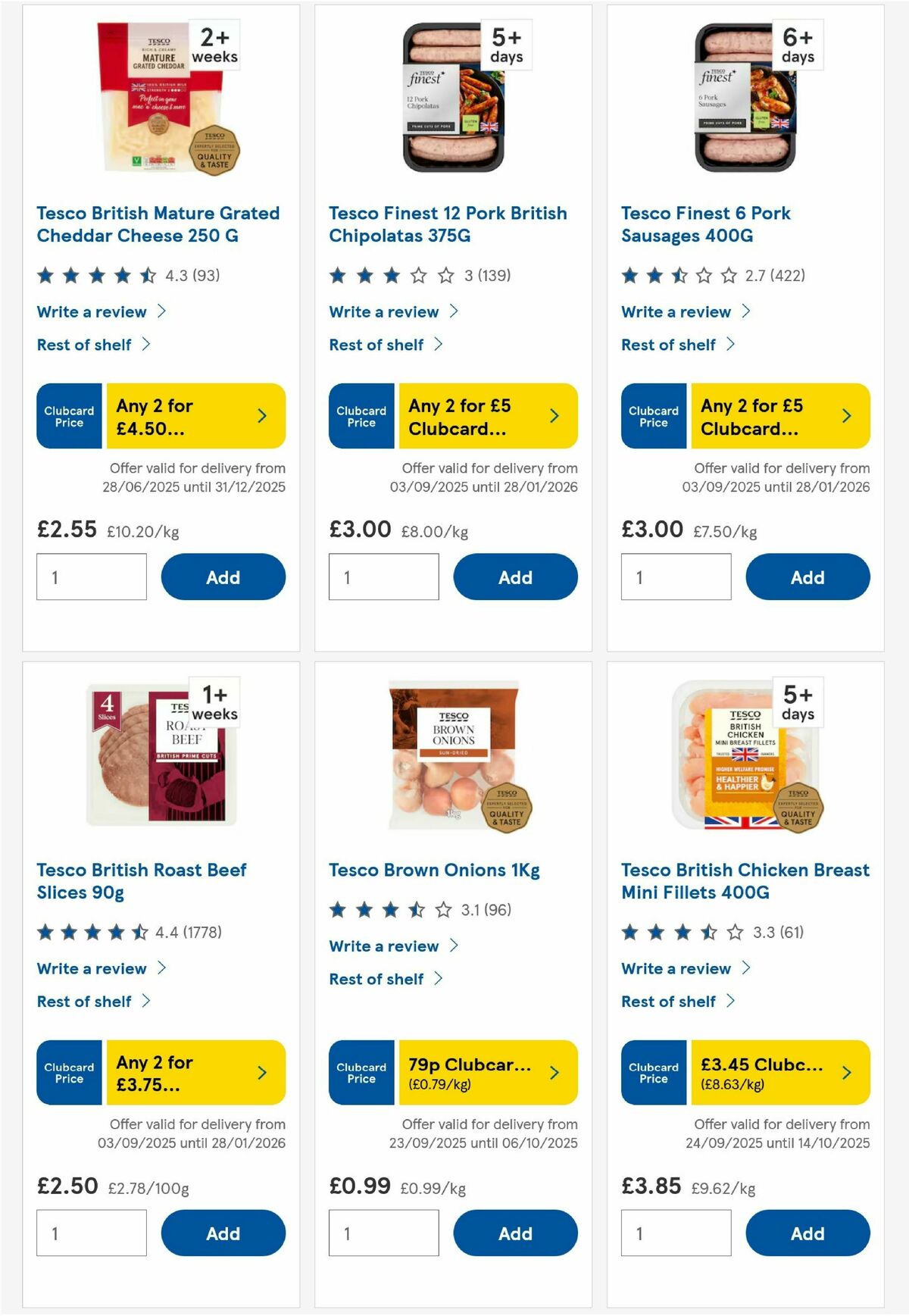 TESCO Offers from 25 September