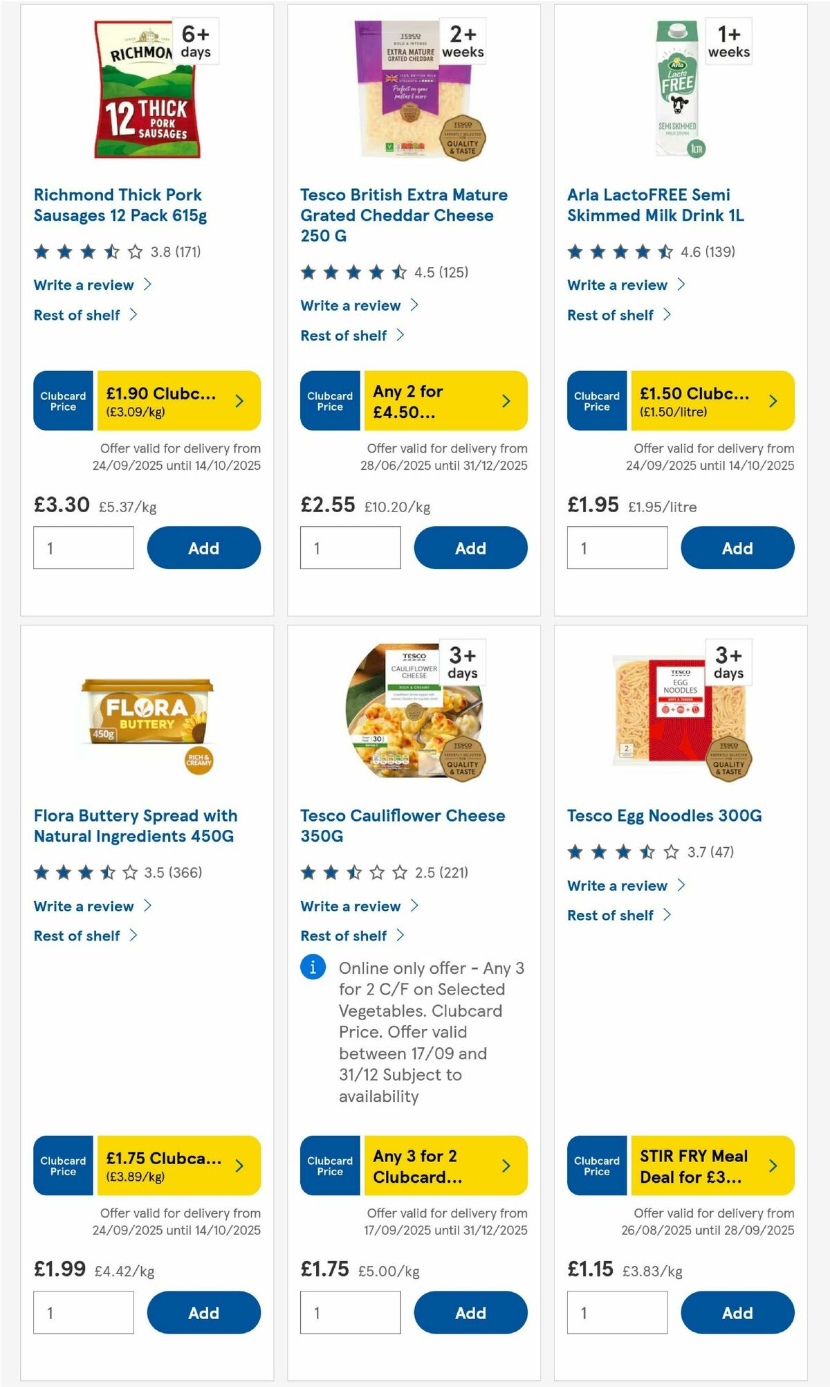 TESCO Offers from 25 September