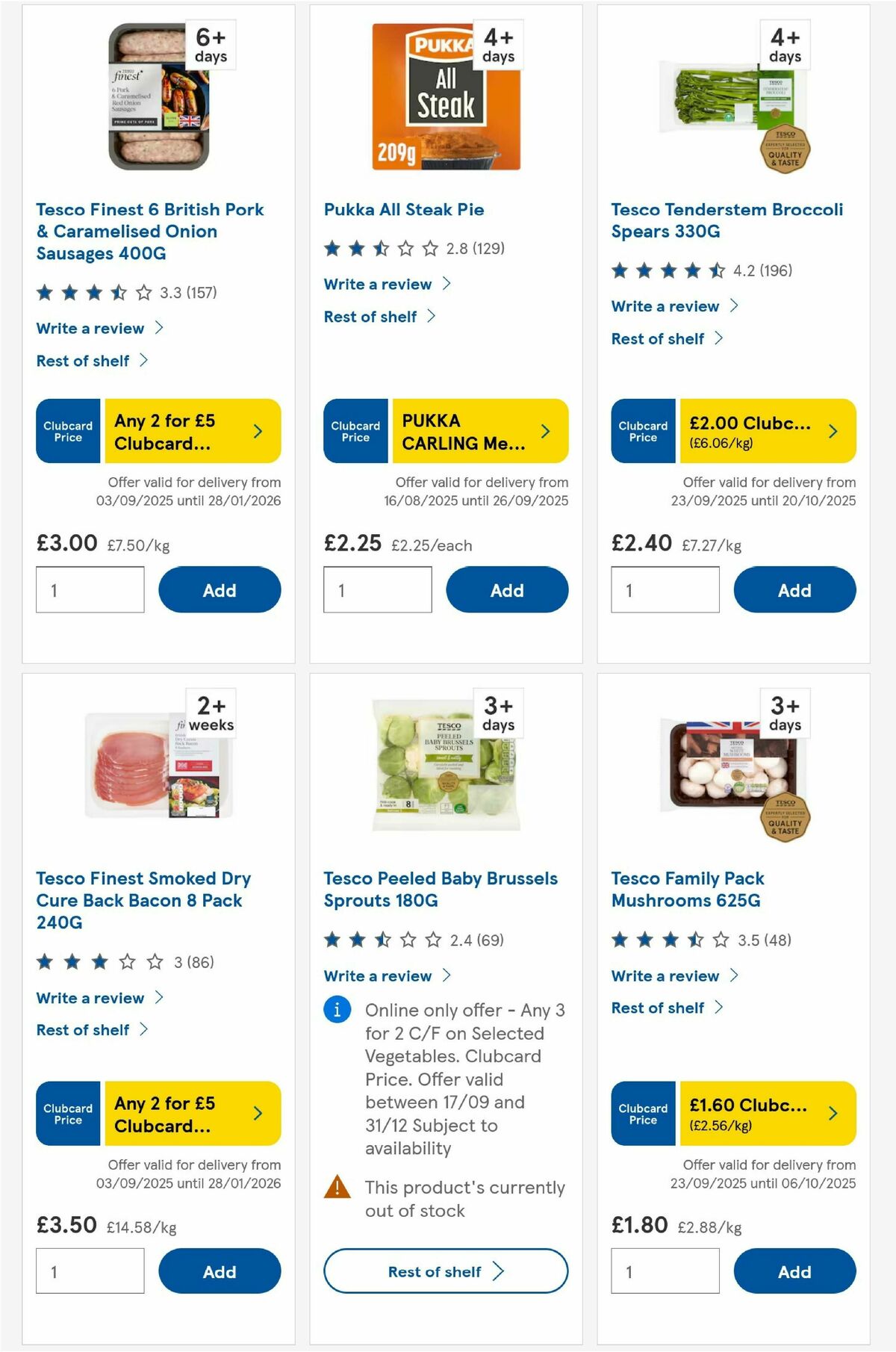 TESCO Offers from 25 September
