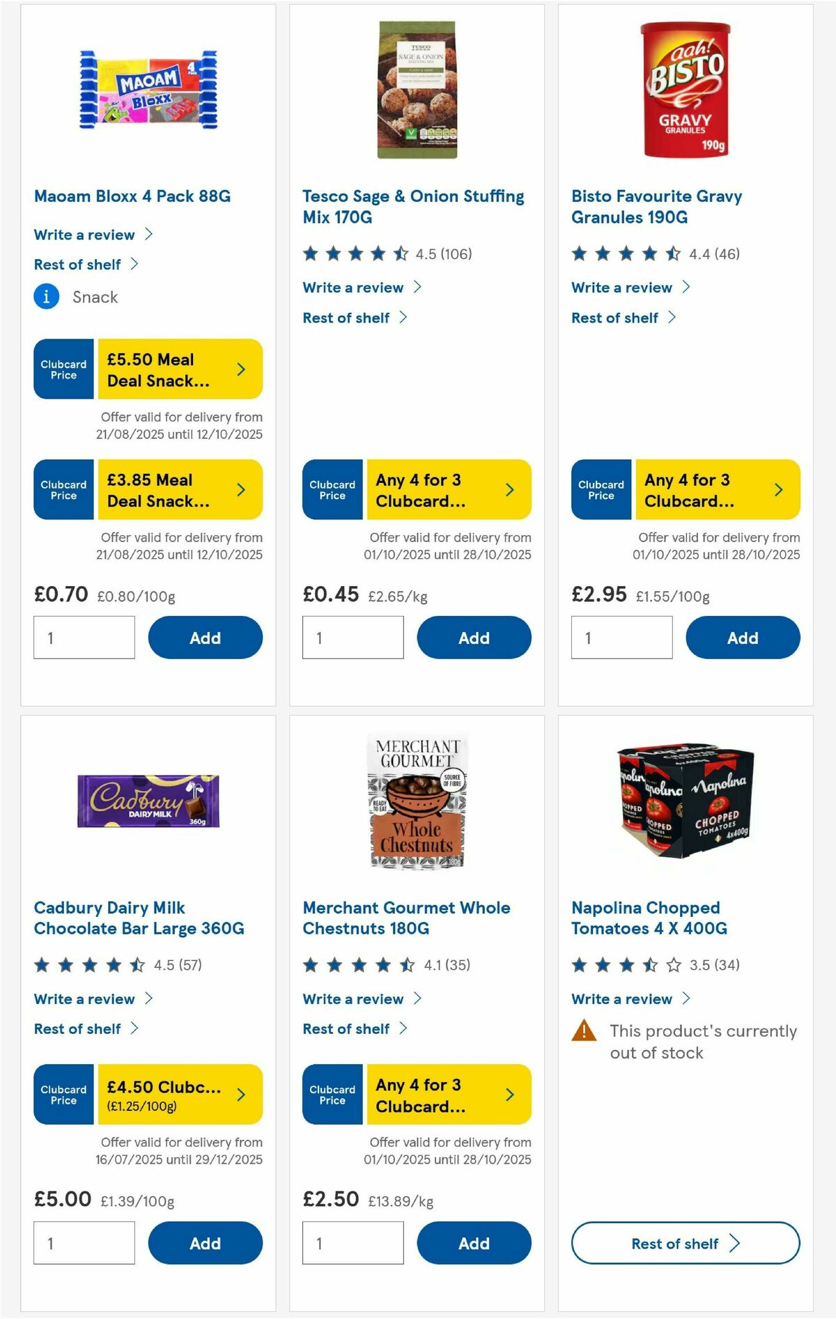 TESCO Offers from 2 October