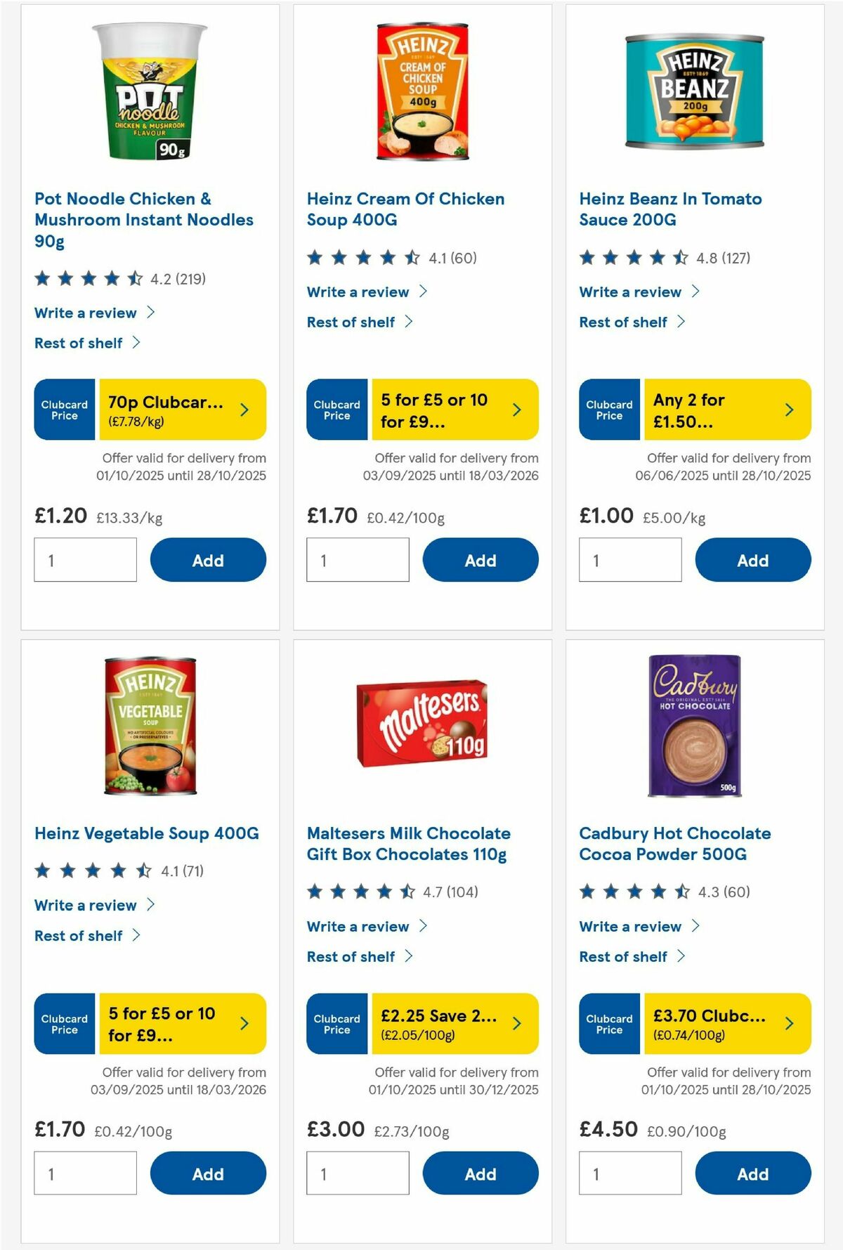 TESCO Offers from 2 October