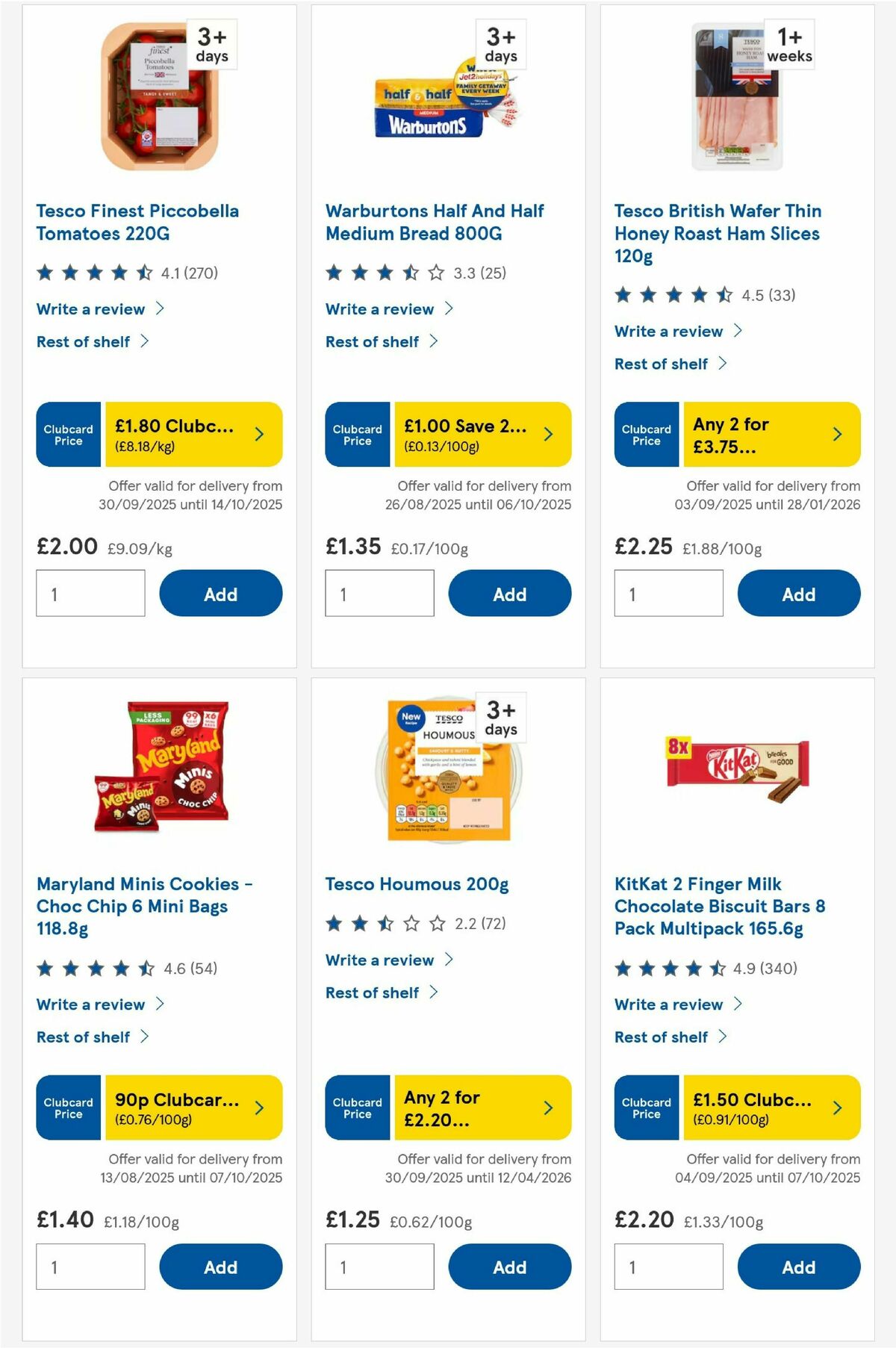TESCO Offers from 2 October
