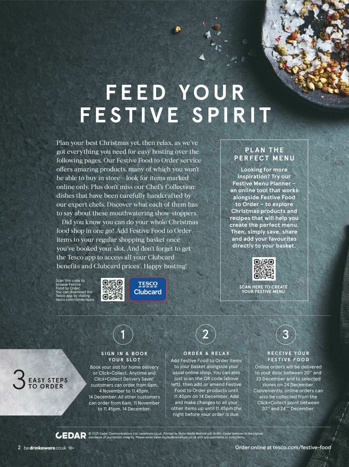 TESCO Festive Food to Order Offers from 5 October