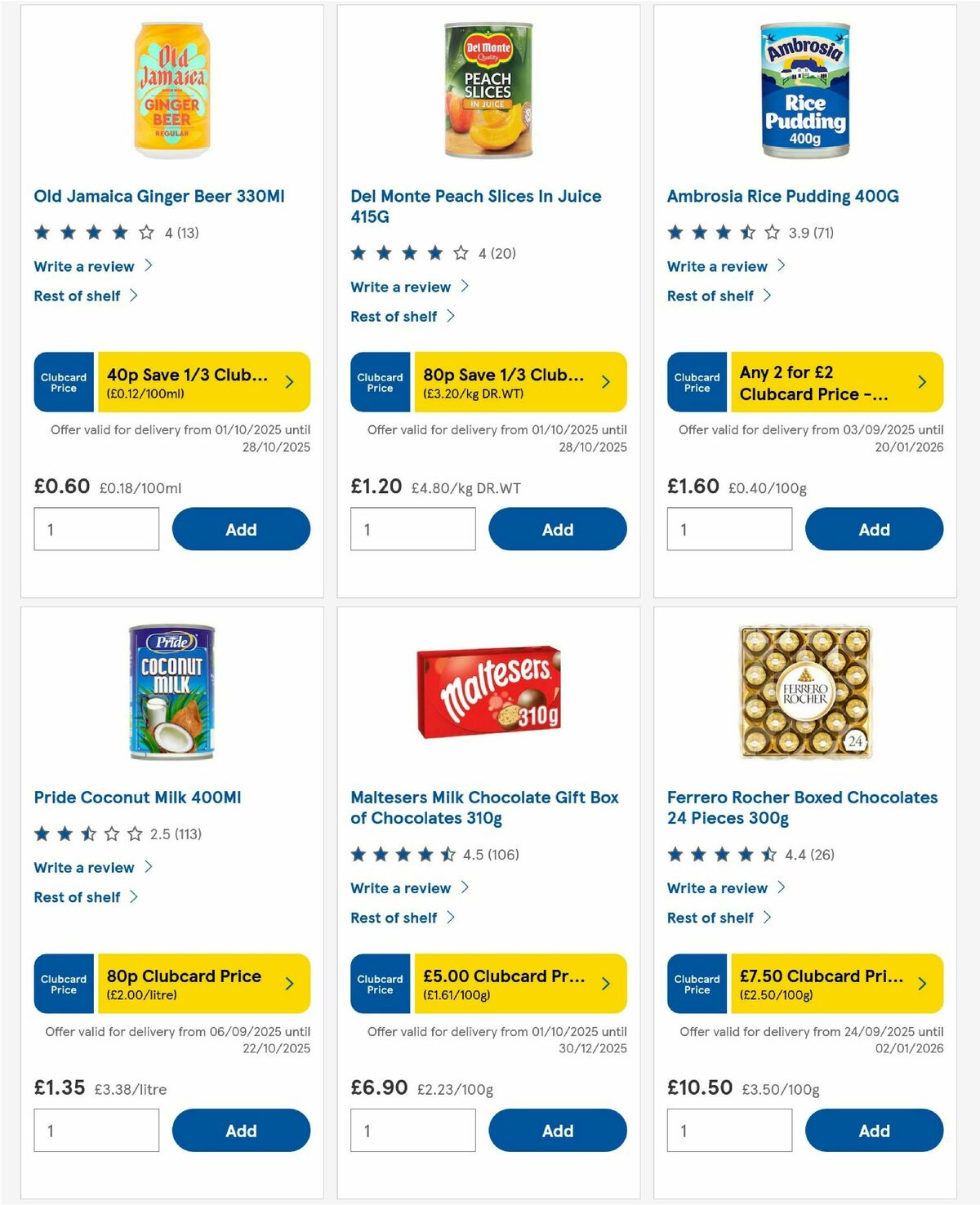 TESCO Offers from 9 October