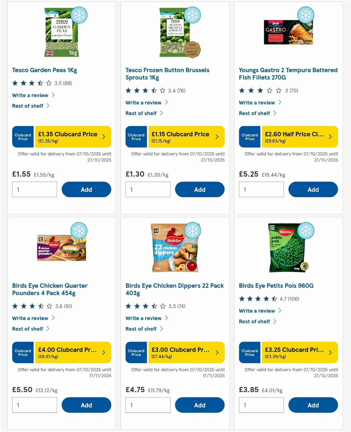 TESCO Offers from 9 October
