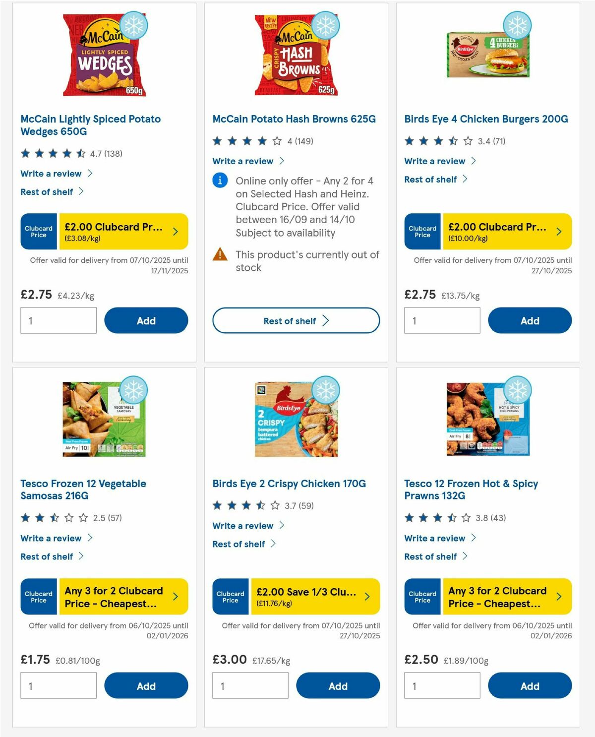 TESCO Offers from 9 October