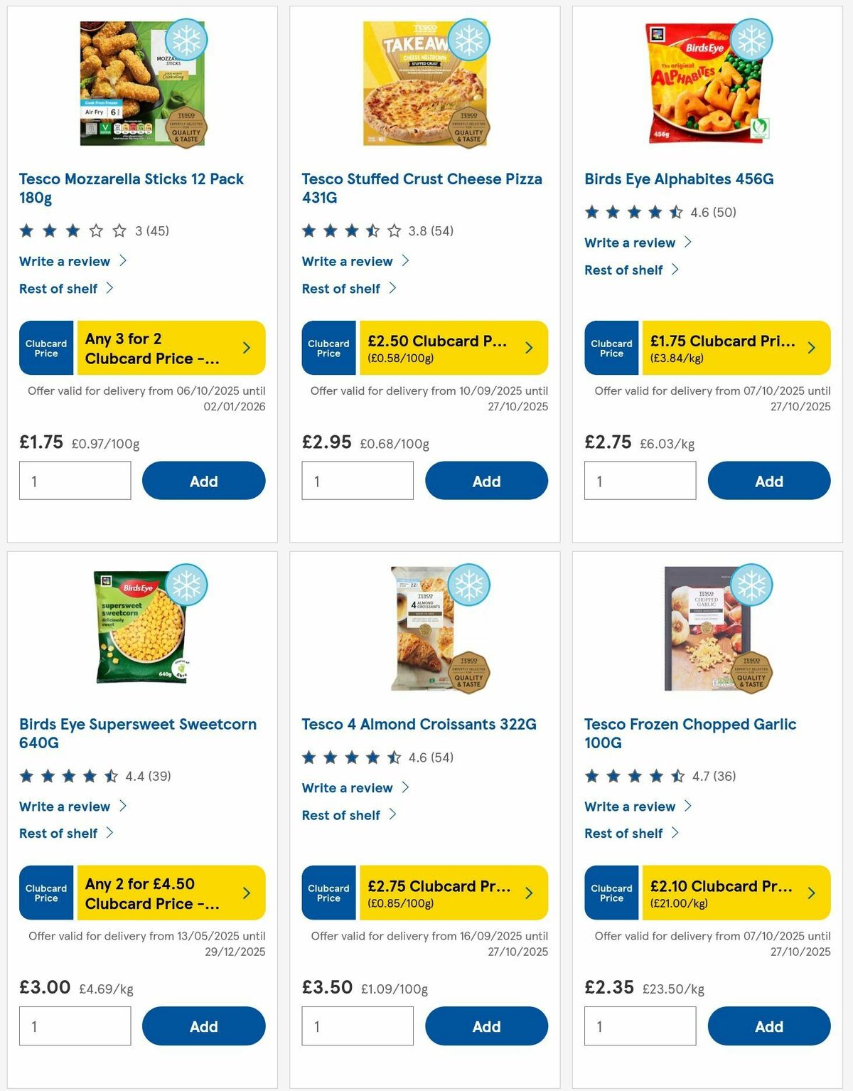 TESCO Offers from 9 October