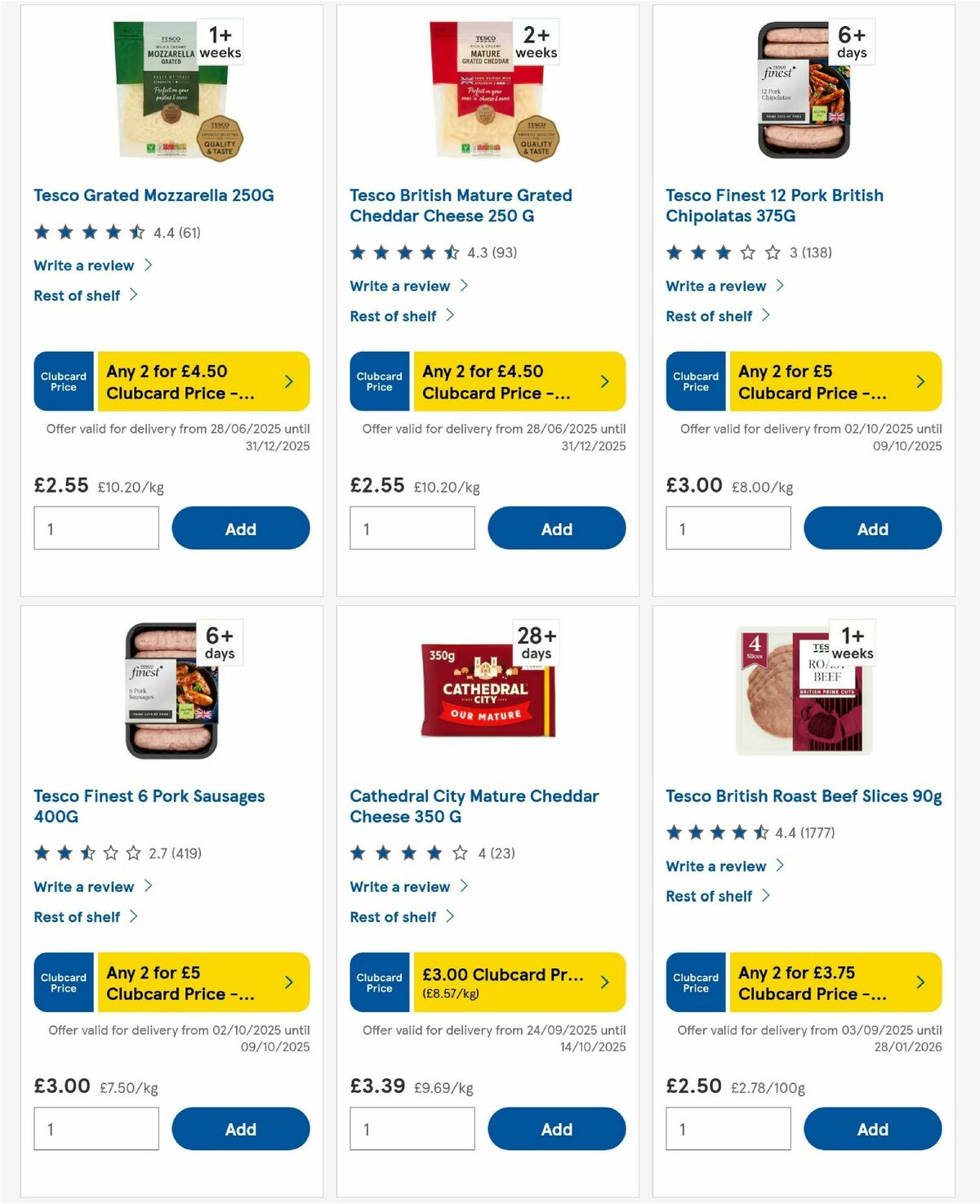 TESCO Offers from 9 October