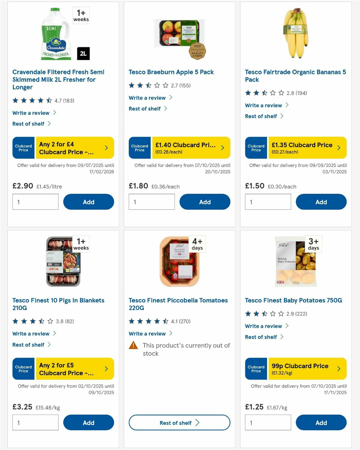 TESCO Offers from 9 October