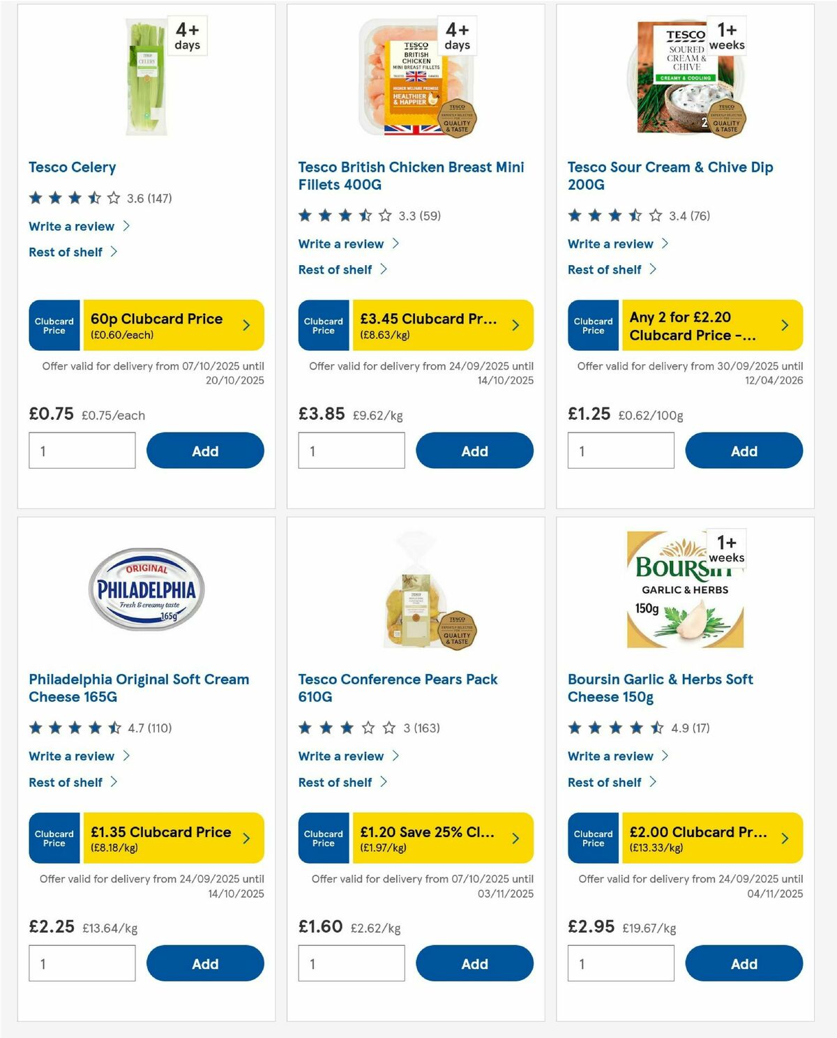 TESCO Offers from 9 October