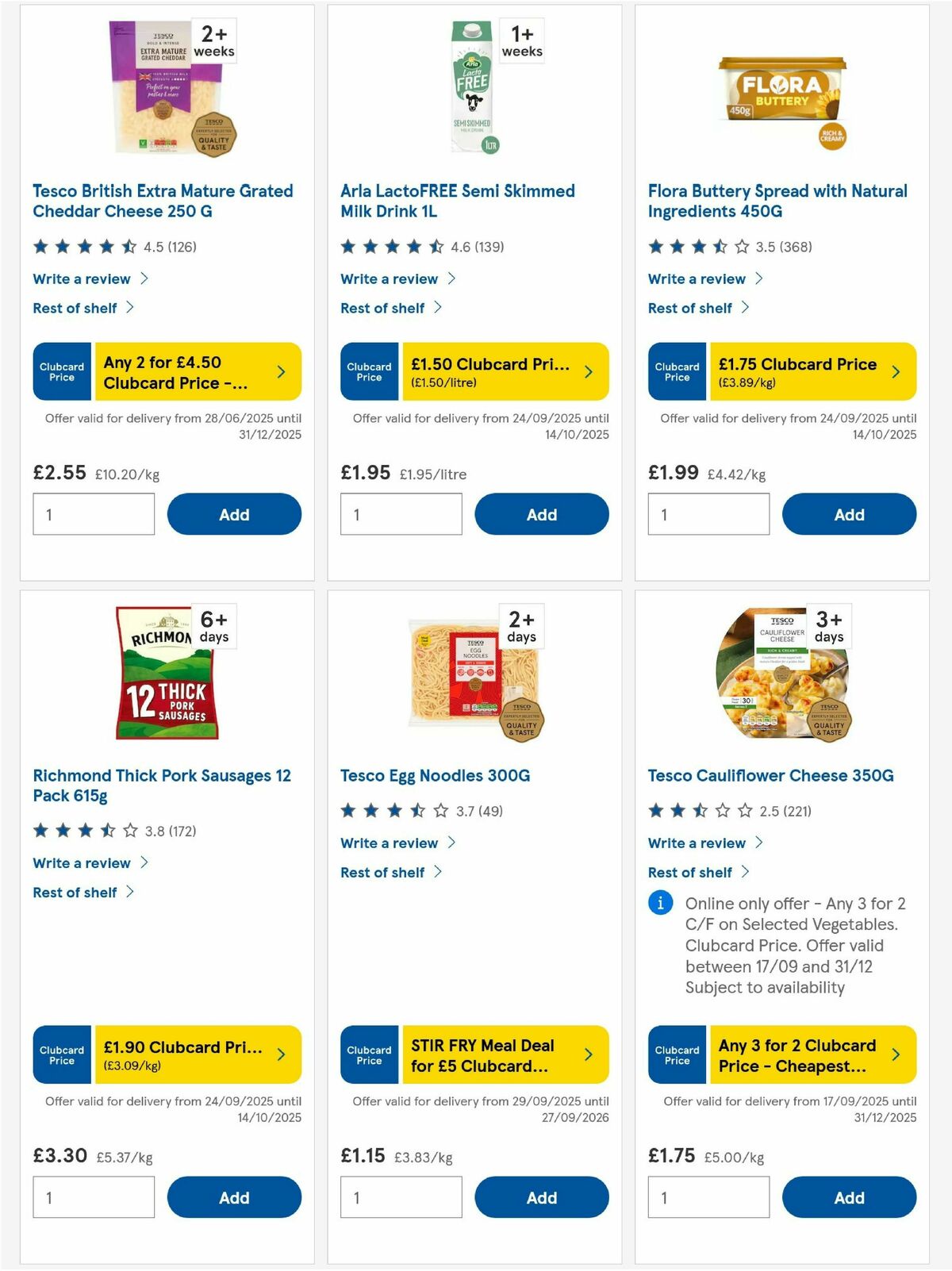 TESCO Offers from 9 October