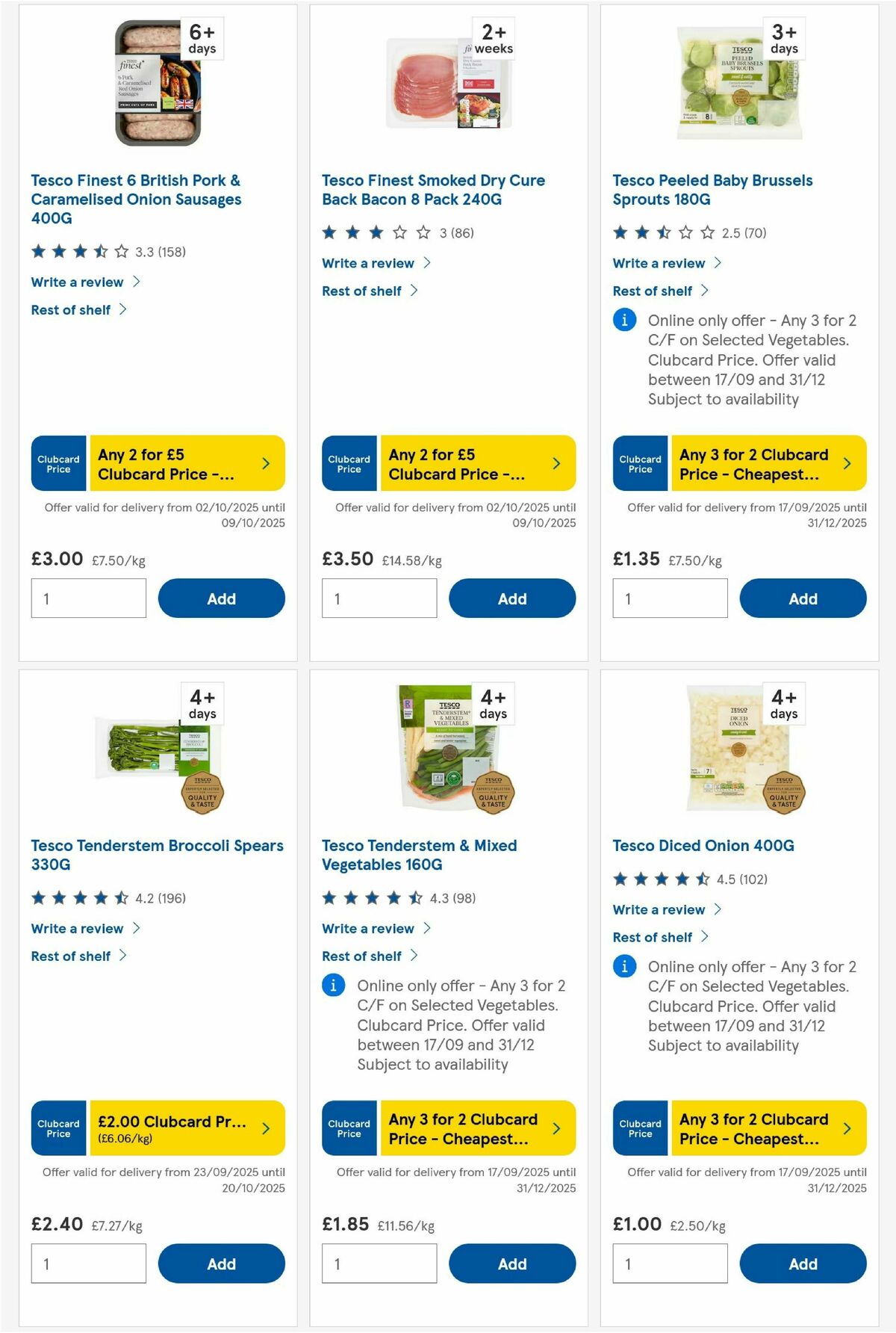 TESCO Offers from 9 October