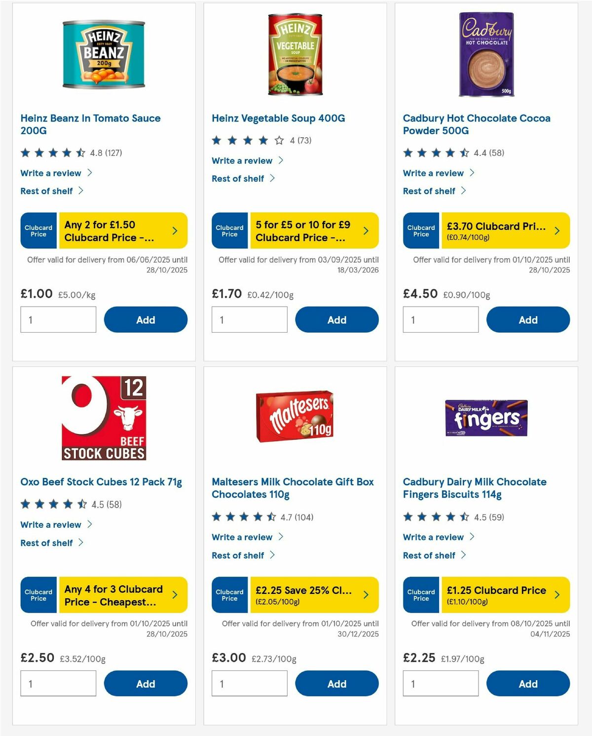 TESCO Offers from 9 October