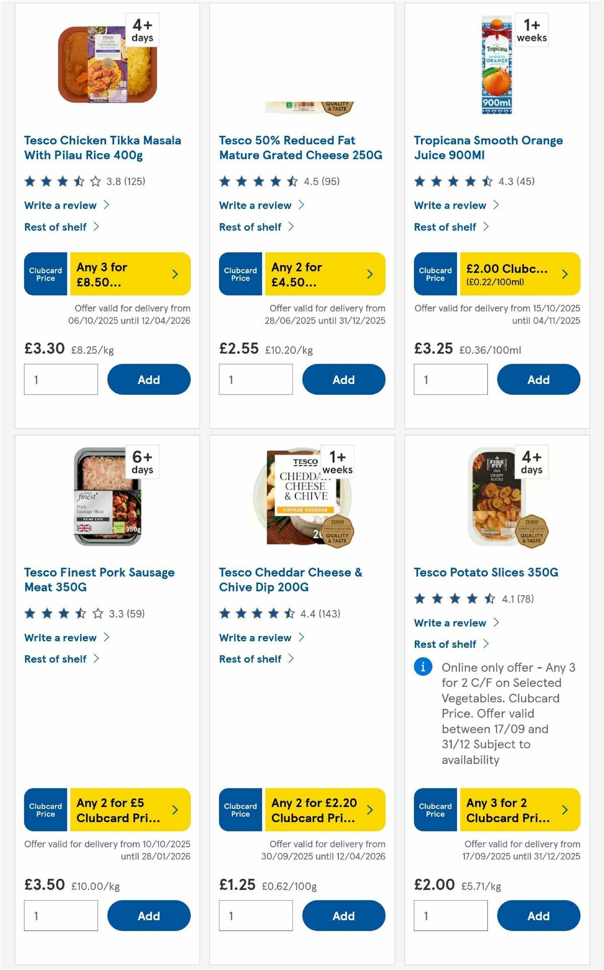 TESCO Offers from 16 October