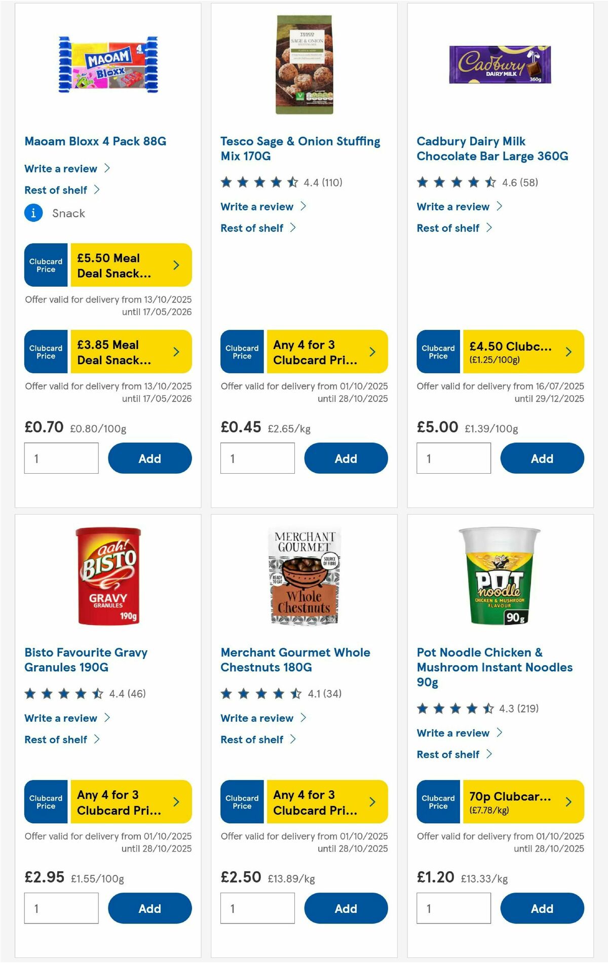 TESCO Offers from 16 October