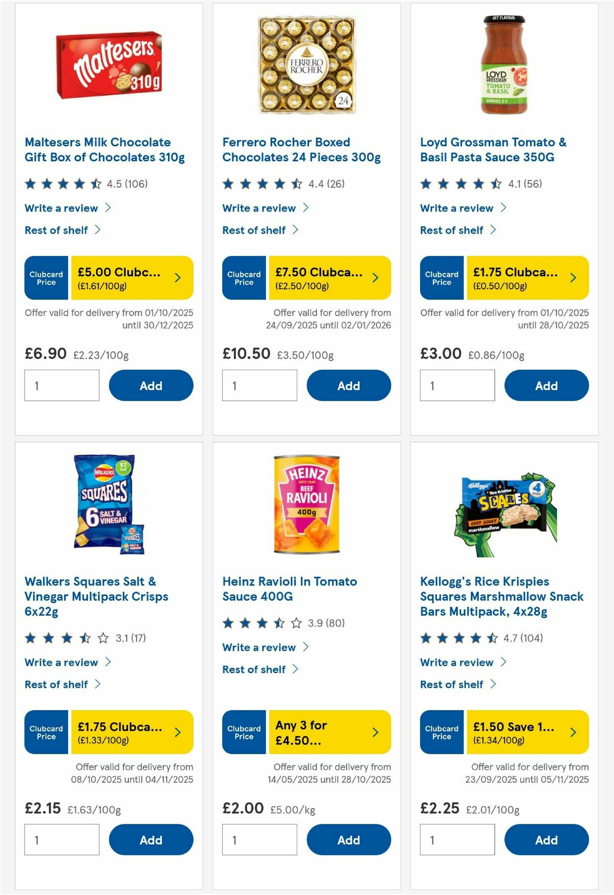TESCO Offers from 16 October