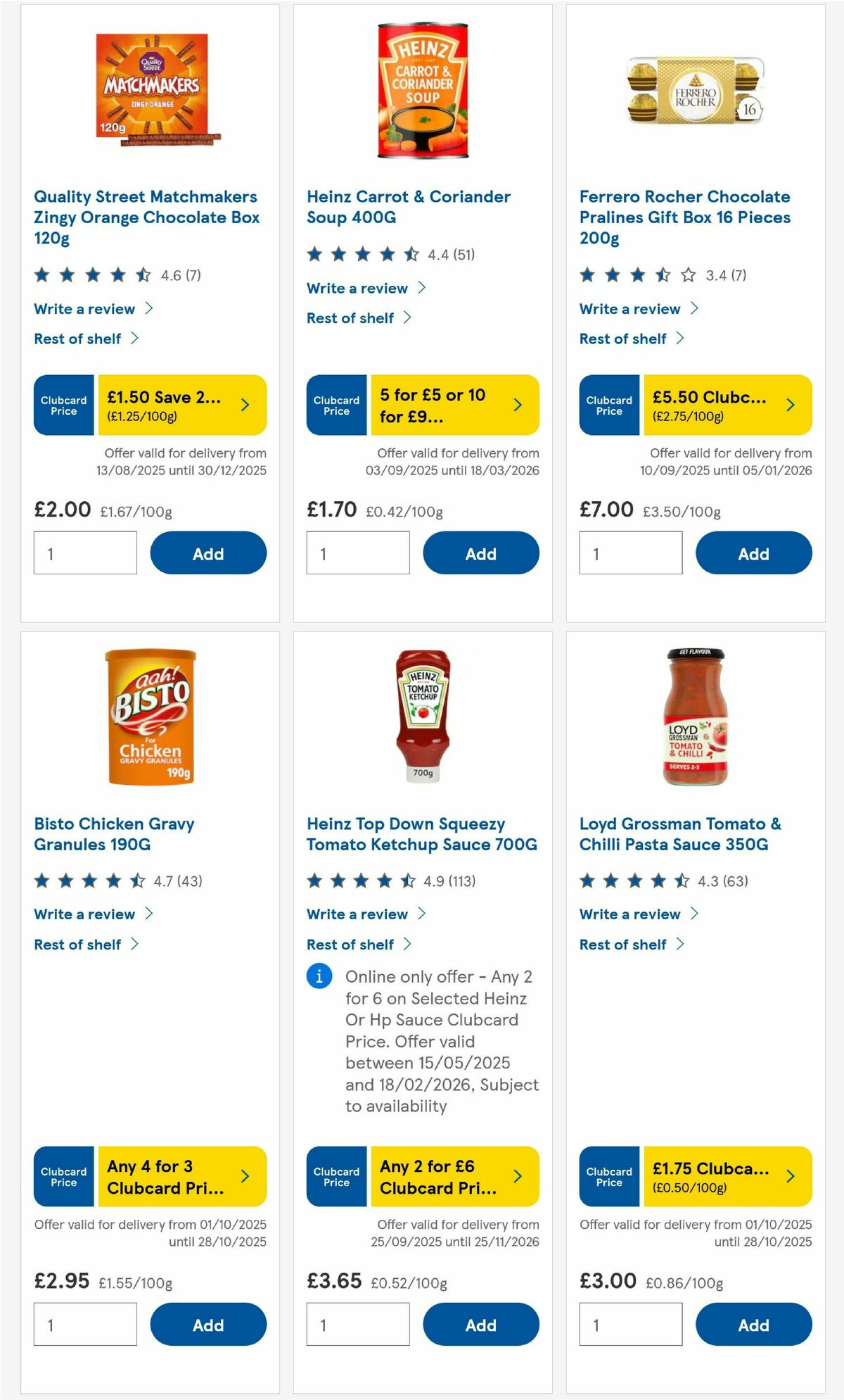 TESCO Offers from 16 October