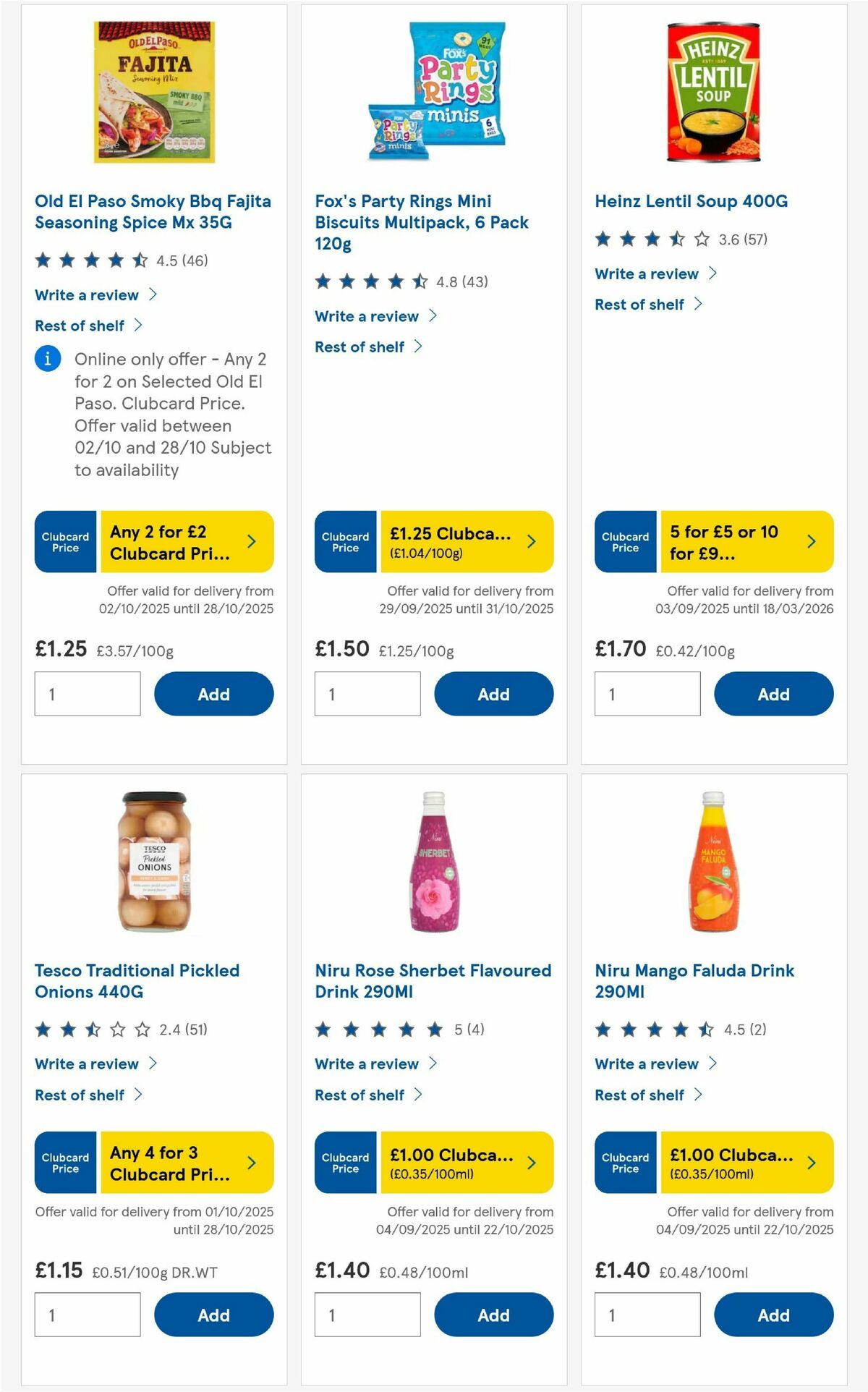TESCO Offers from 16 October
