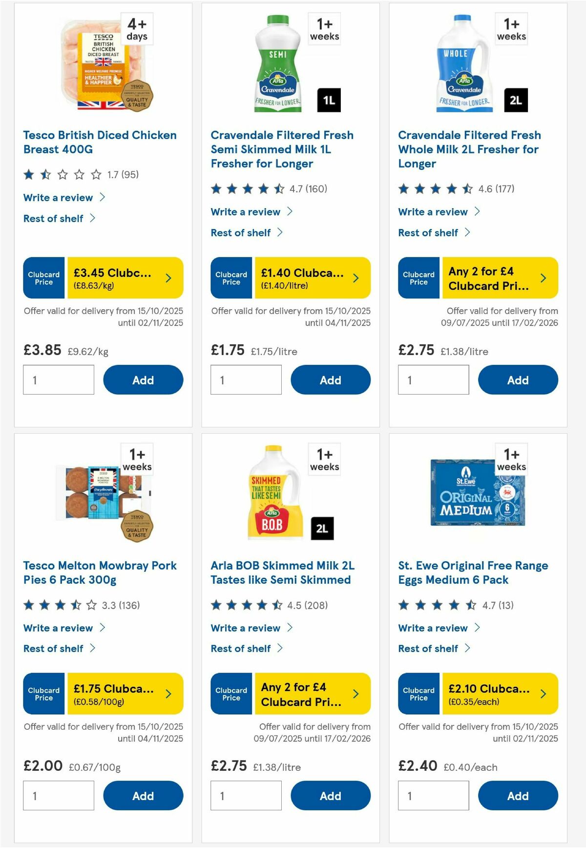 TESCO Offers from 16 October