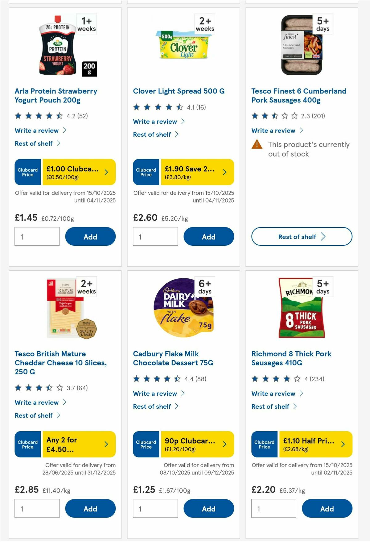 TESCO Offers from 16 October
