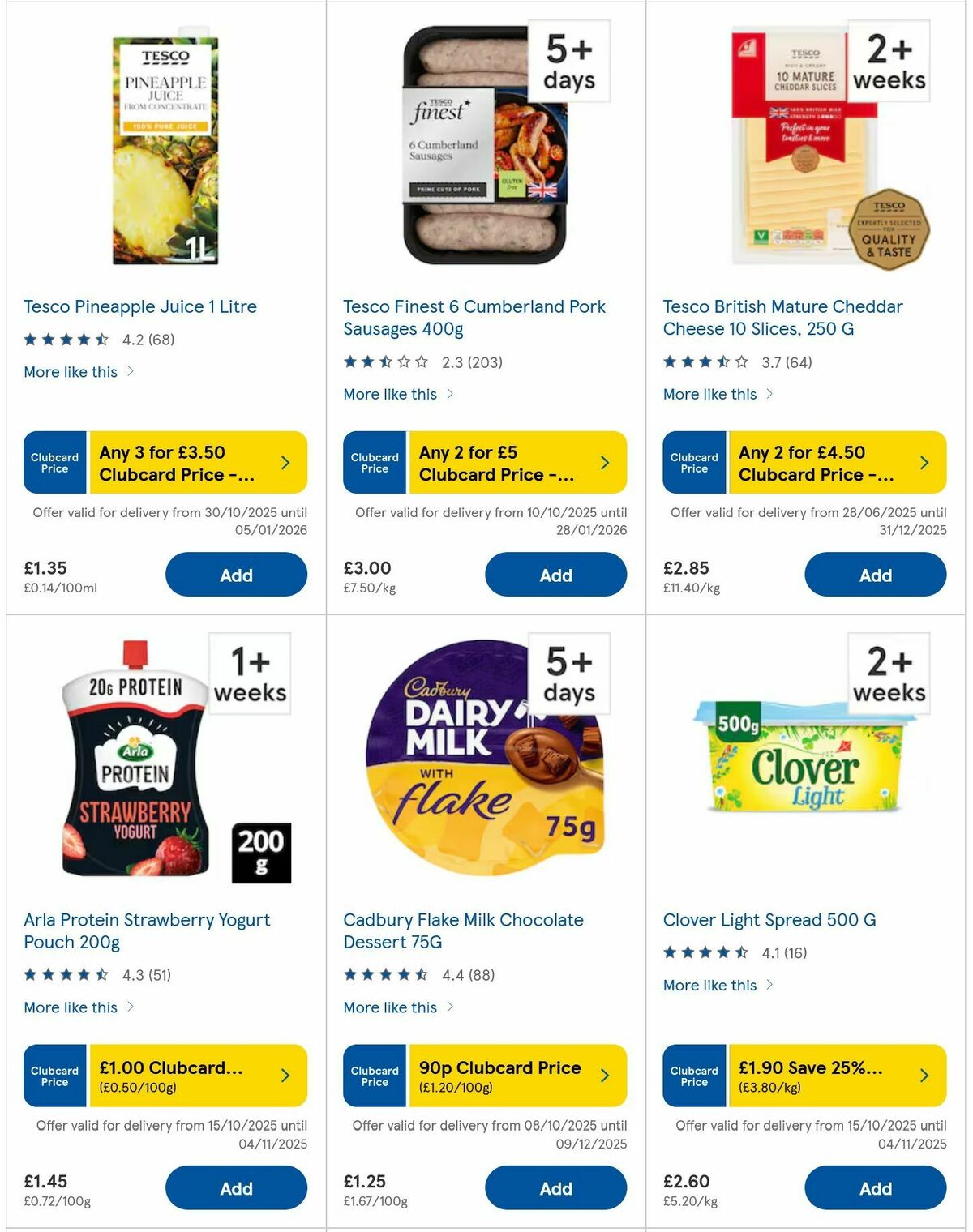 TESCO Offers from 30 October