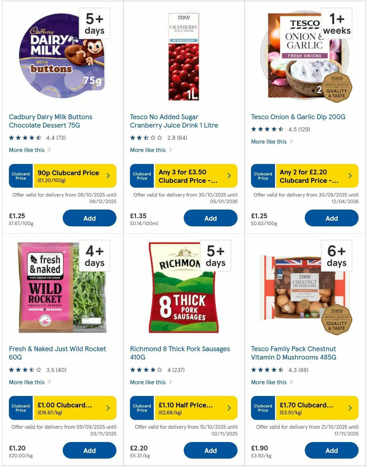 TESCO Offers from 30 October