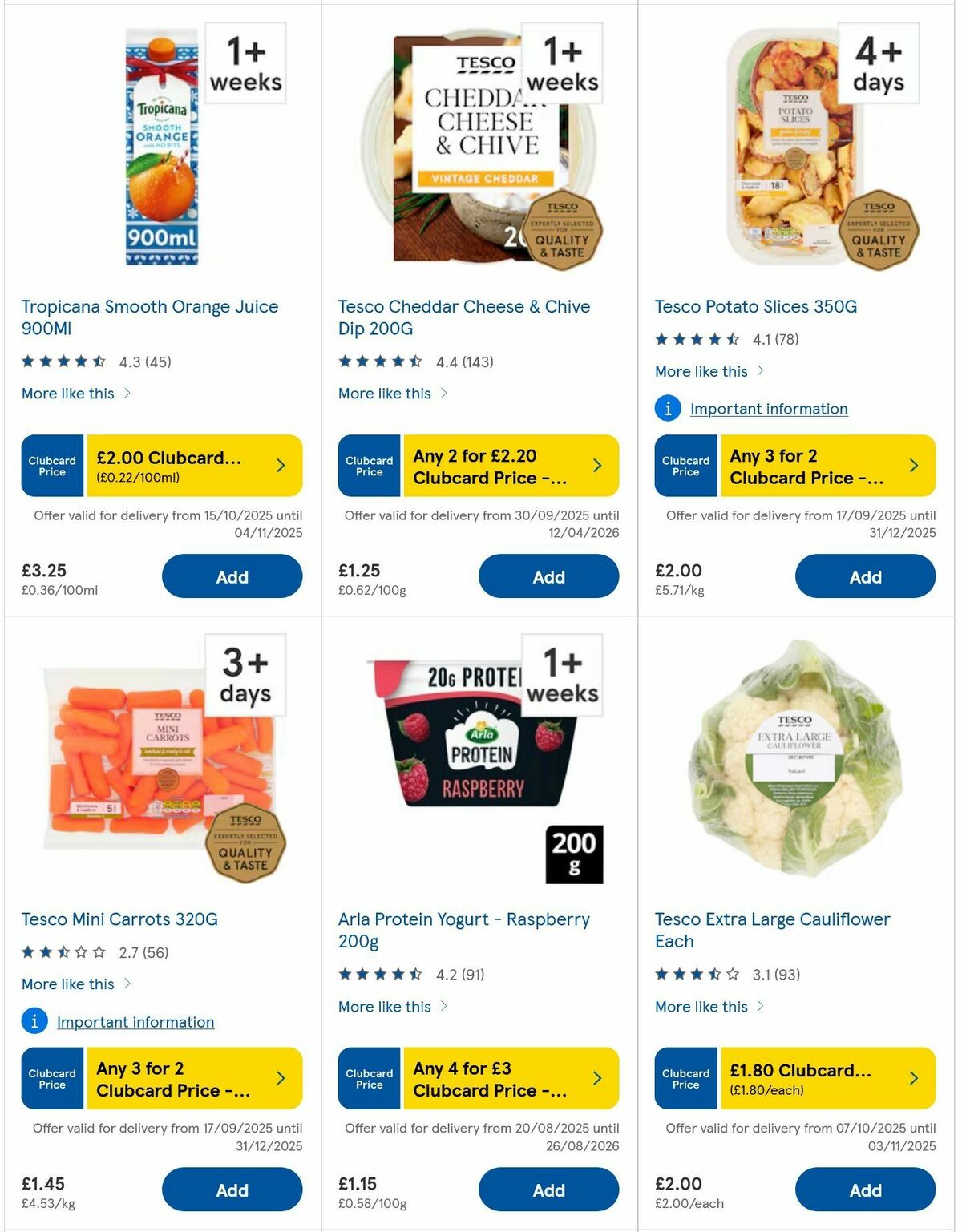 TESCO Offers from 30 October