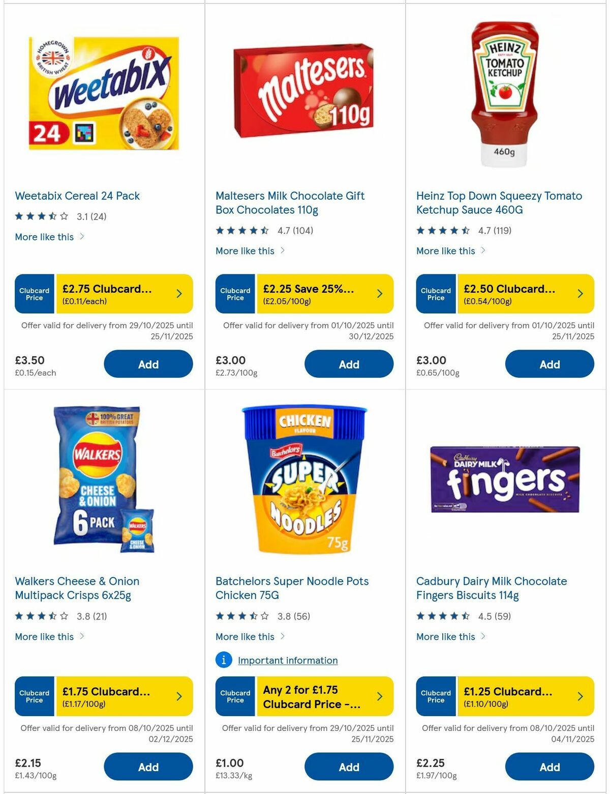 TESCO Offers from 30 October