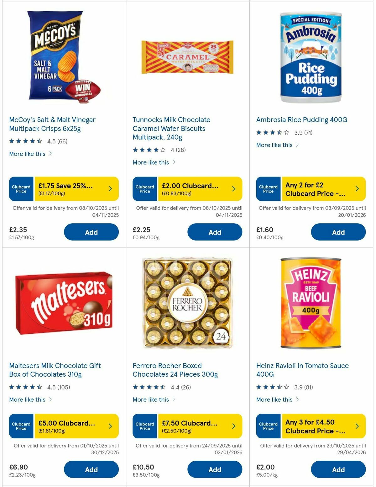 TESCO Offers from 30 October