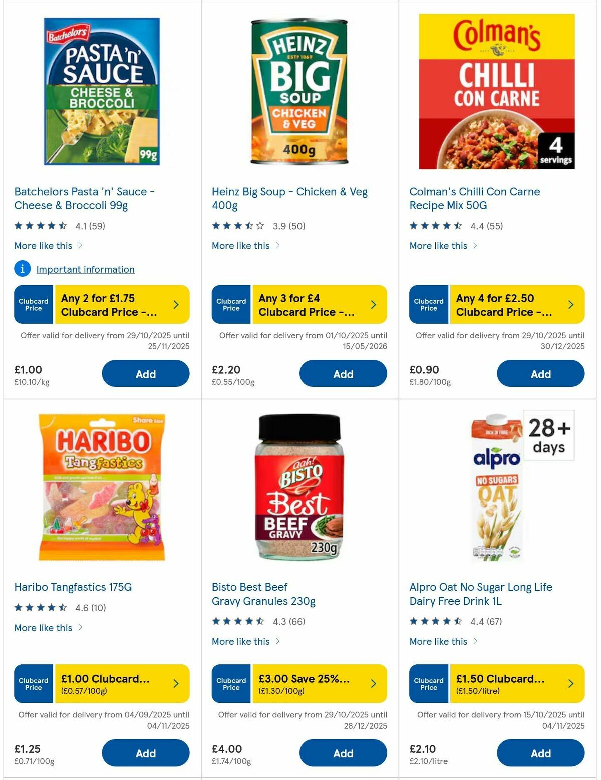 TESCO Offers from 30 October