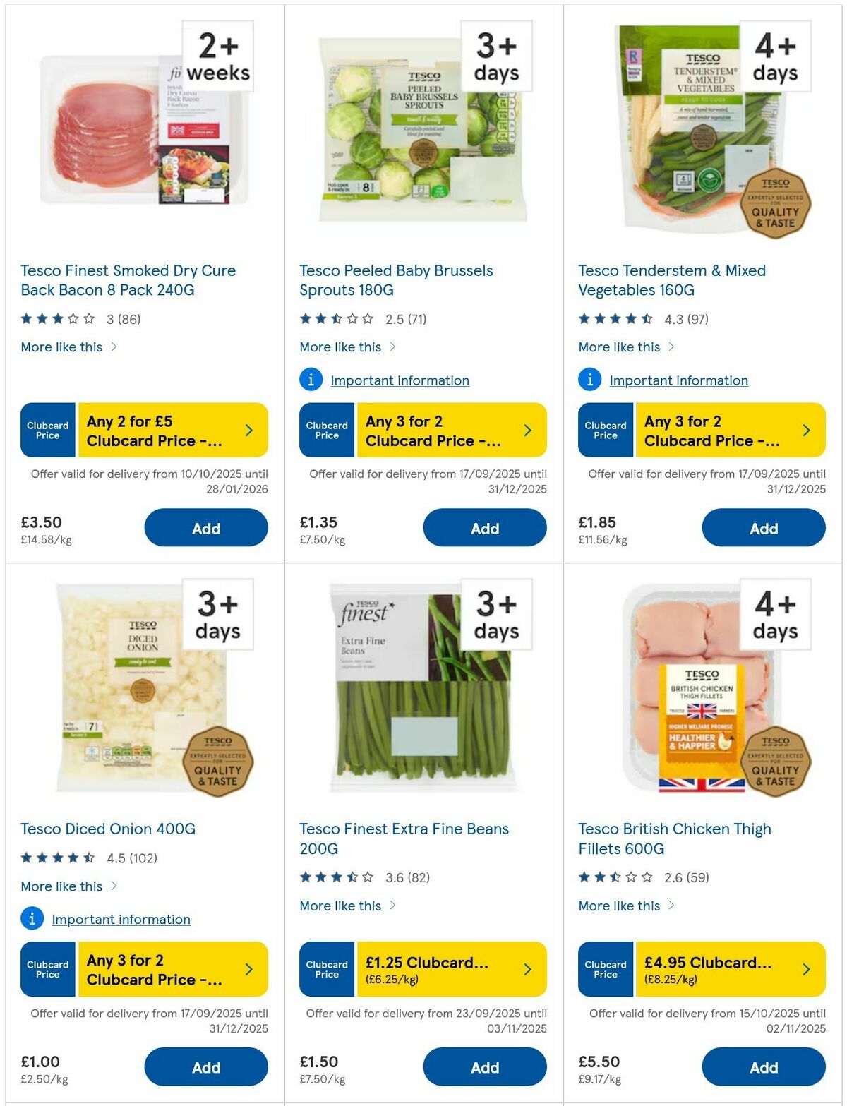 TESCO Offers from 30 October