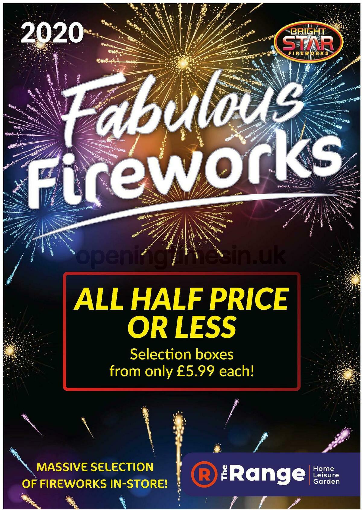 The Range Fireworks 2020 Offers from 15 October