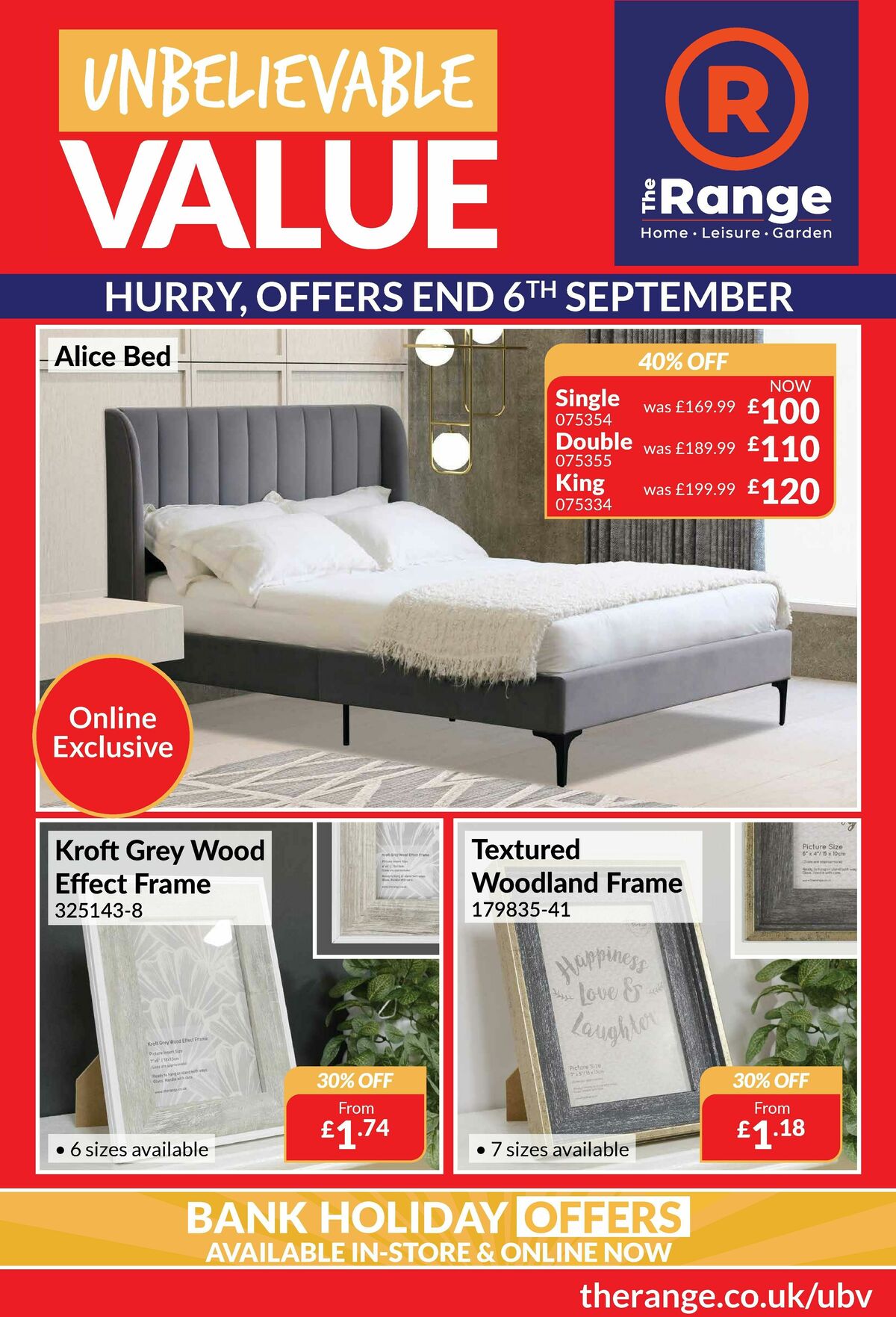 The Range Offers from 29 August