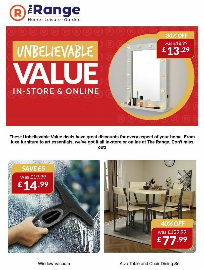 The Range Offers from 21 August